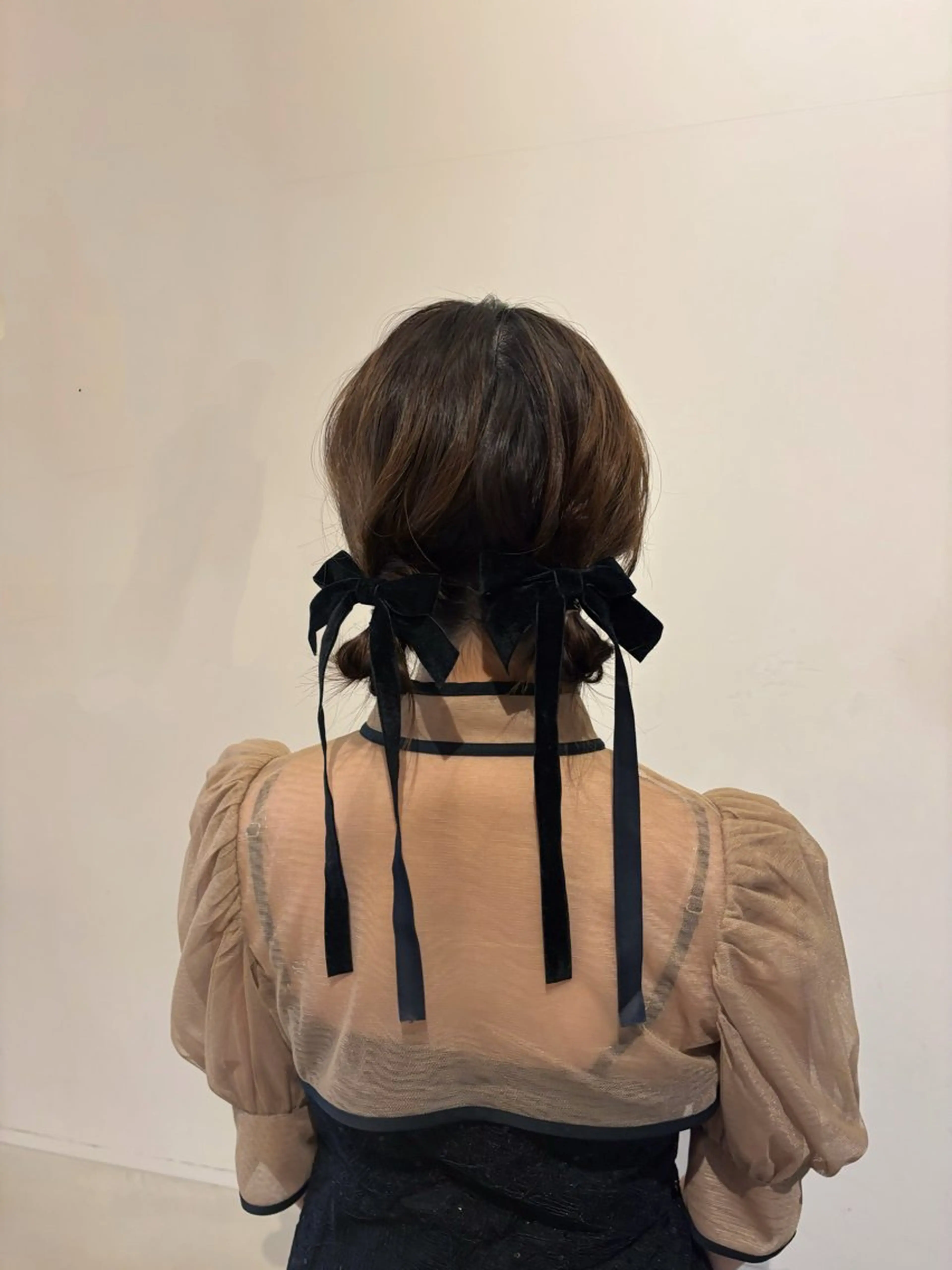 アップヘアセット/まとめヘア/韓国ガーリー/シンプル/結婚式ヘアセット/お呼ばれヘアセット/お団子ヘアの写真