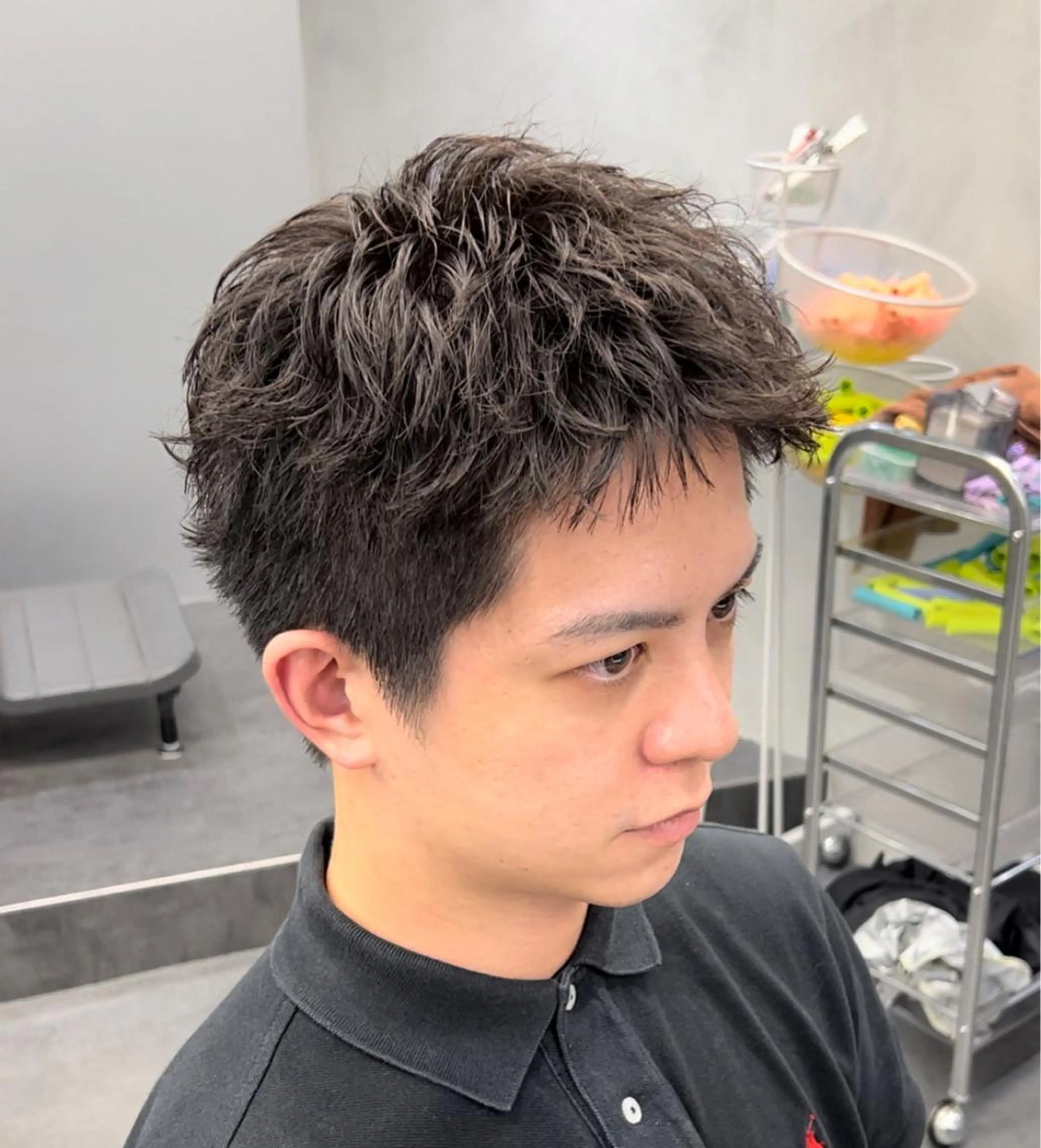 ショート パーマ メンズ メンズパーマ スペインカール スパイキーショート ツイストスパイラルパーマ 波巻きパーマ 松下 友希 【fifth】のヘアスタイル