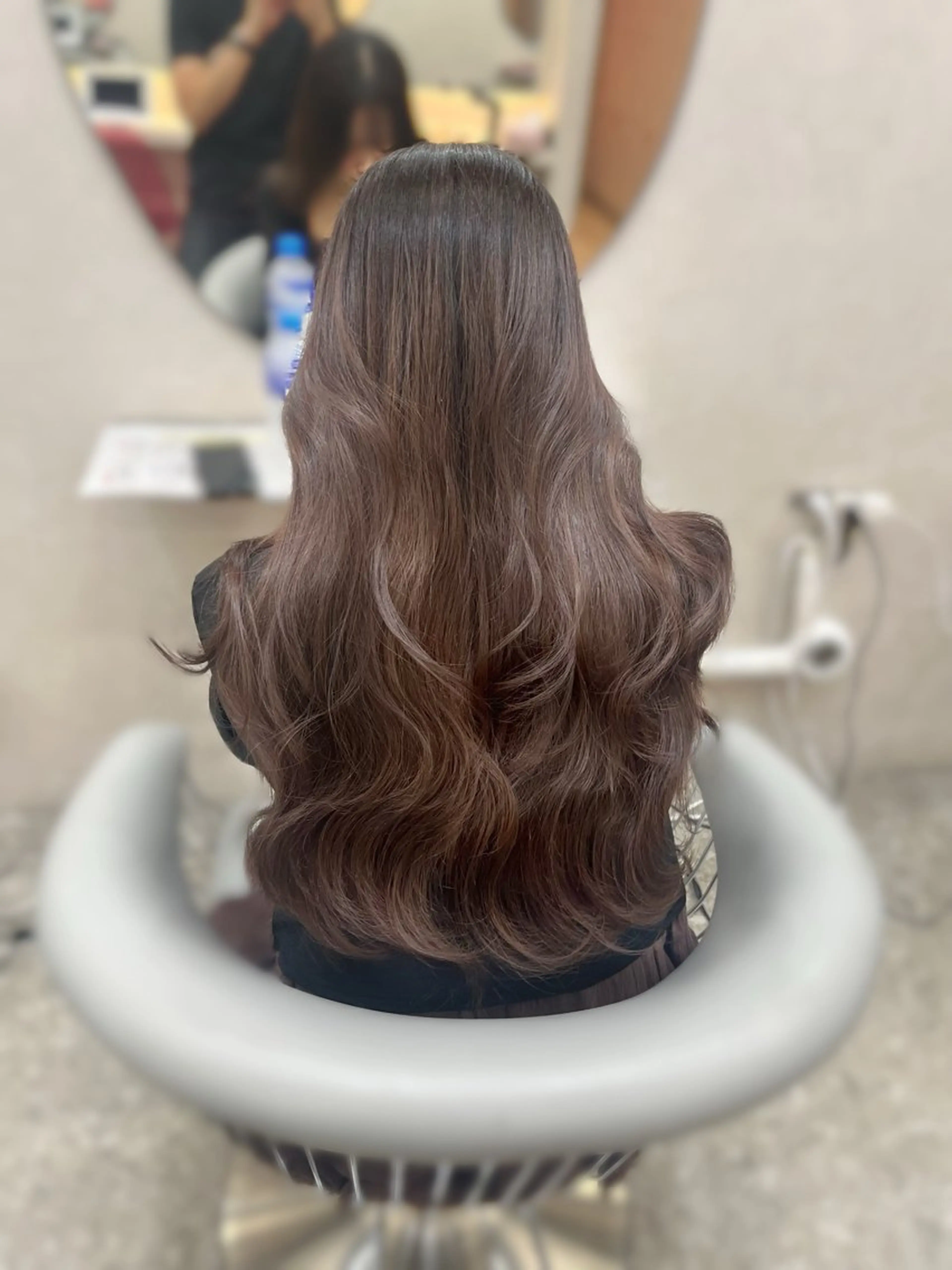 ロング カラー ブリーチ ブラウンカラー ダブルカラー ブリーチなしカラー カット ヘアカラー トリートメント 韓国ハッシュカット/ 新宿/髪質改善/岡崎のヘアスタイル