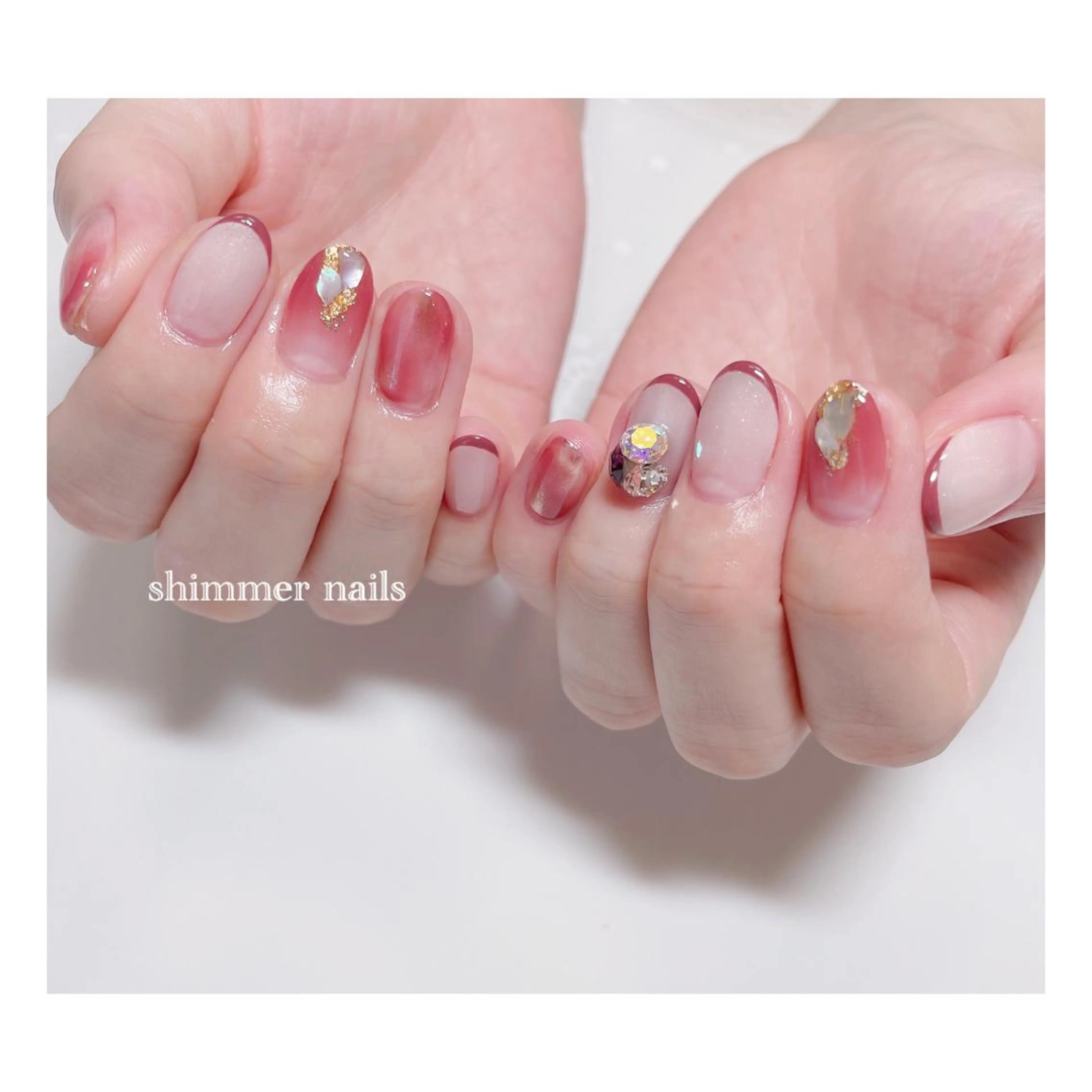 ネイル アートネイル ストーンネイル shimmer nailsのネイルデザイン