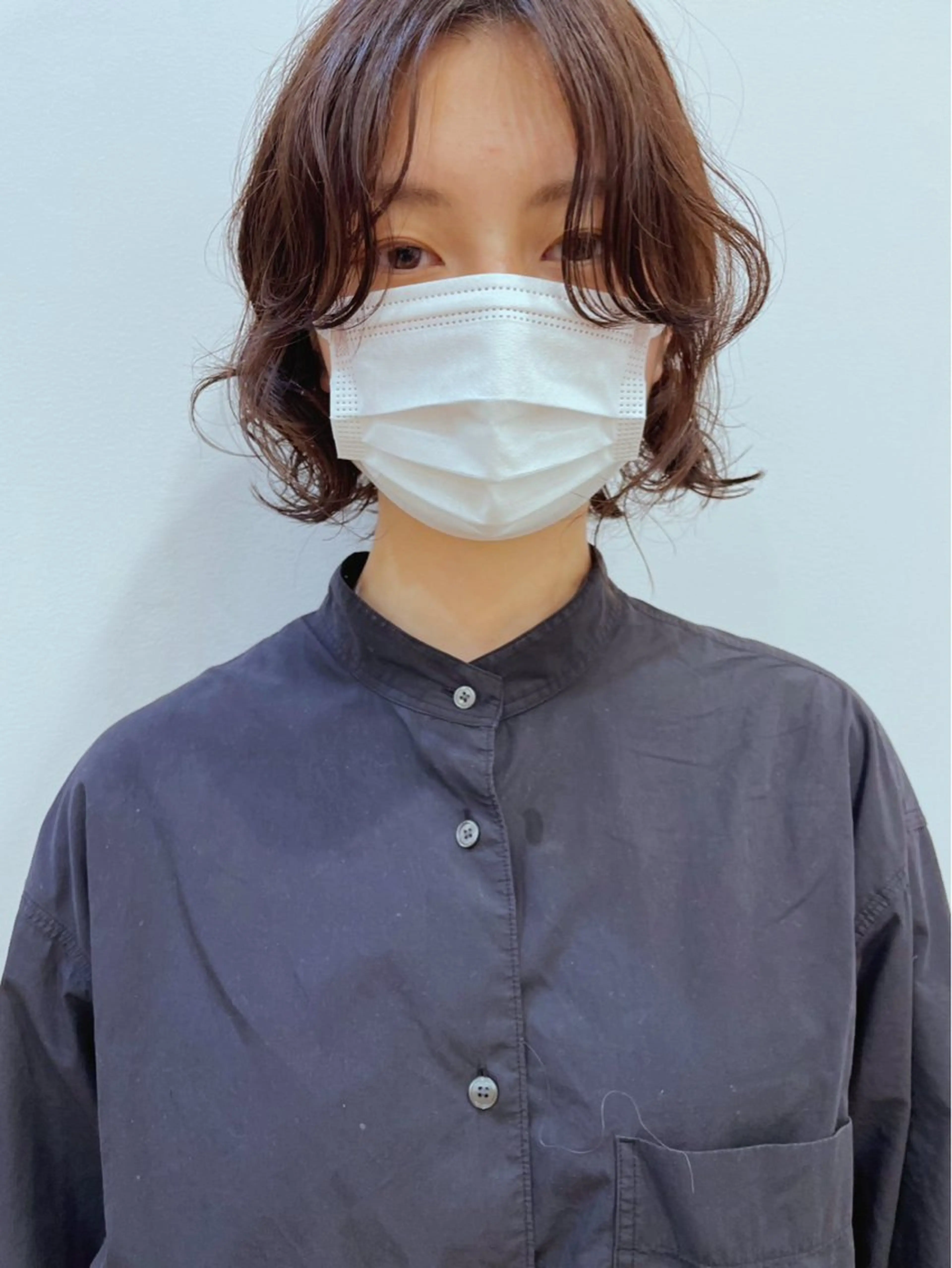 ミディアム パーマ ミディアムパーマ ニュアンスパーマ カット パーマ 渡辺 良城のヘアスタイル