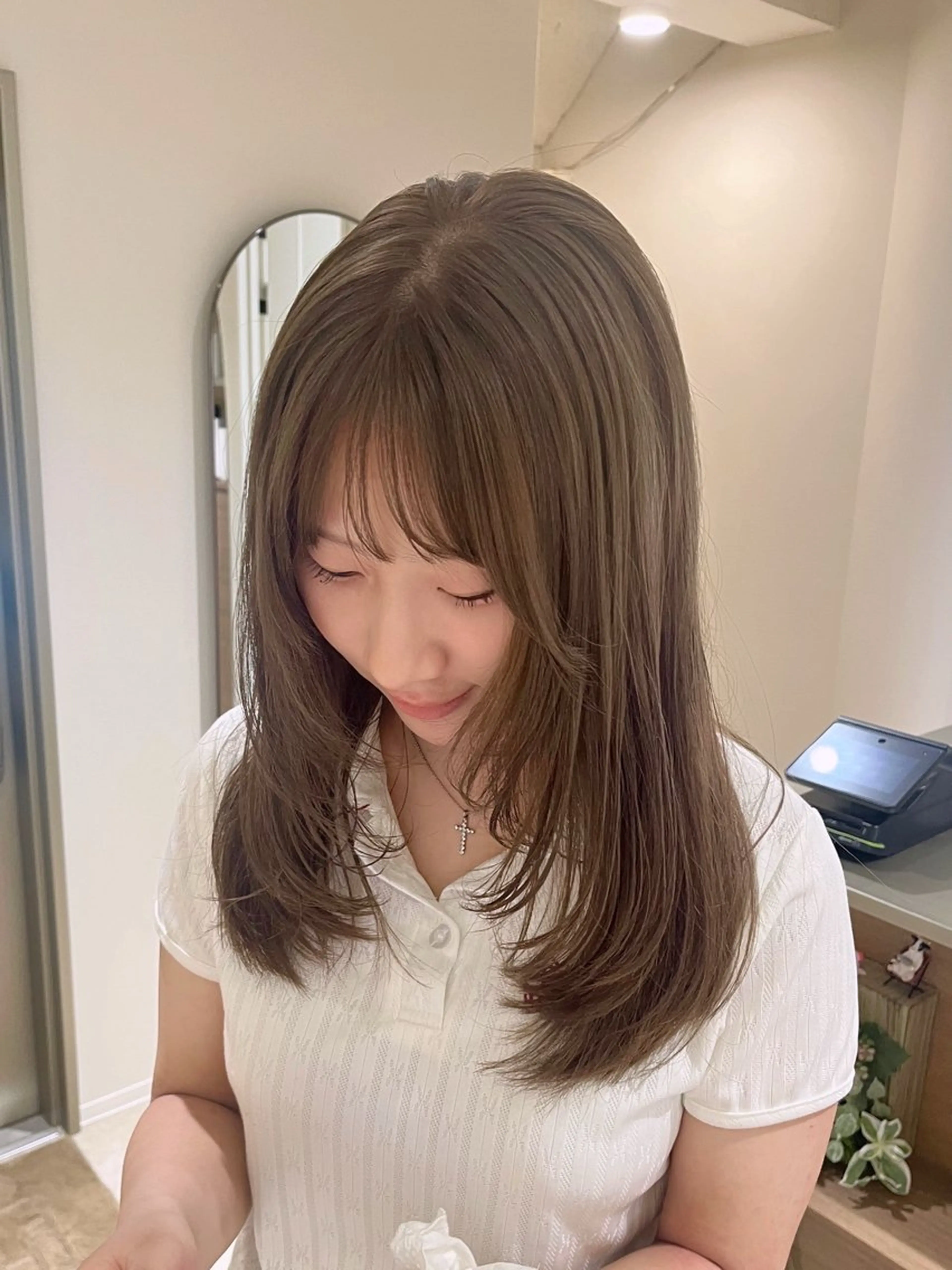 ロング カラー ブリーチ ダブルカラー ブリーチなしカラー カット ヘアカラー KANO🌷 ブリーチなしカラーのヘアスタイル
