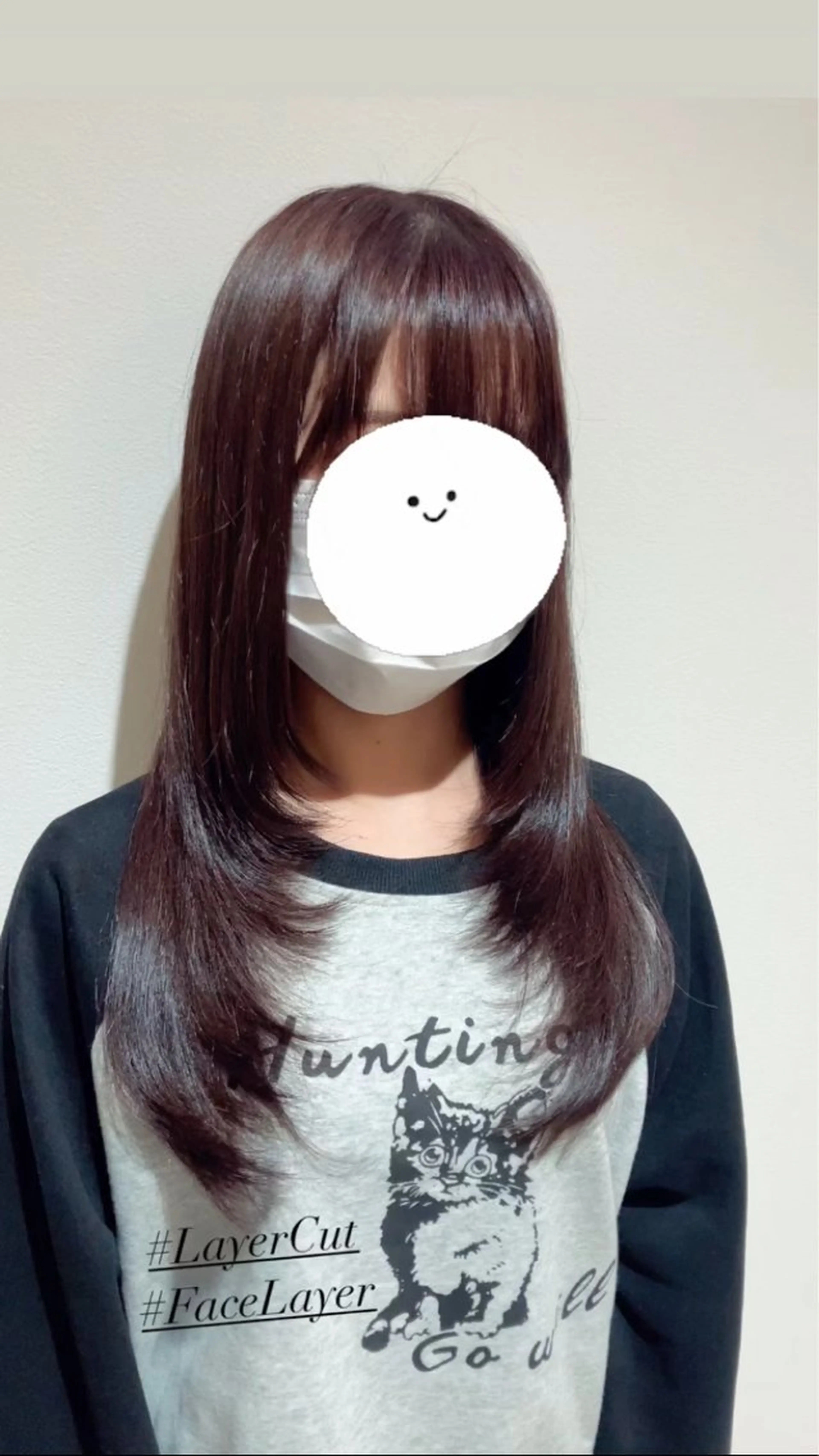 ロング 顔まわりレイヤー 顔周りカット レイヤーカット SEA BELLE YASUのヘアスタイル