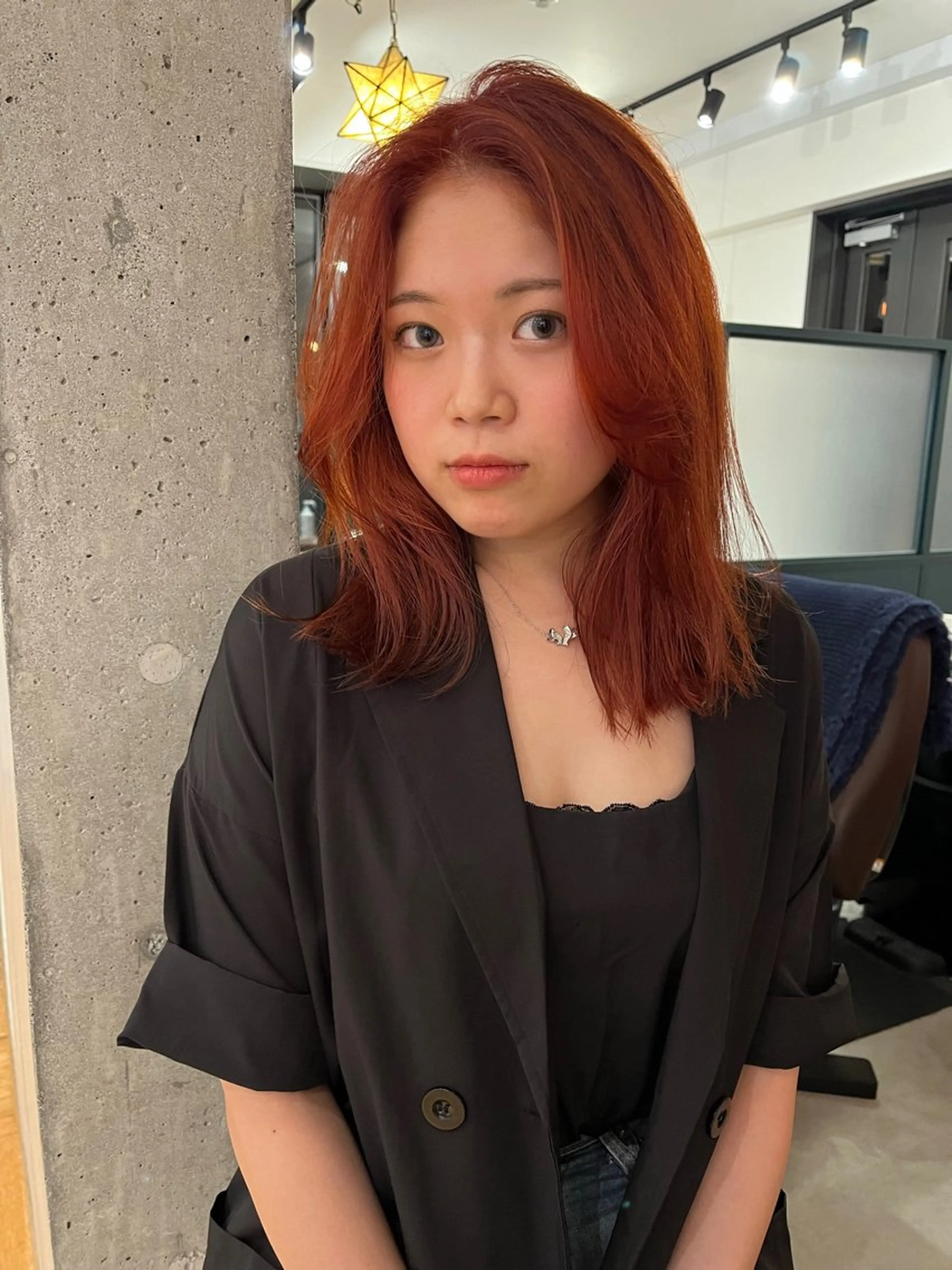 ミディアム カラー 暖色/パーマ 🌼クニトウメイのヘアスタイル