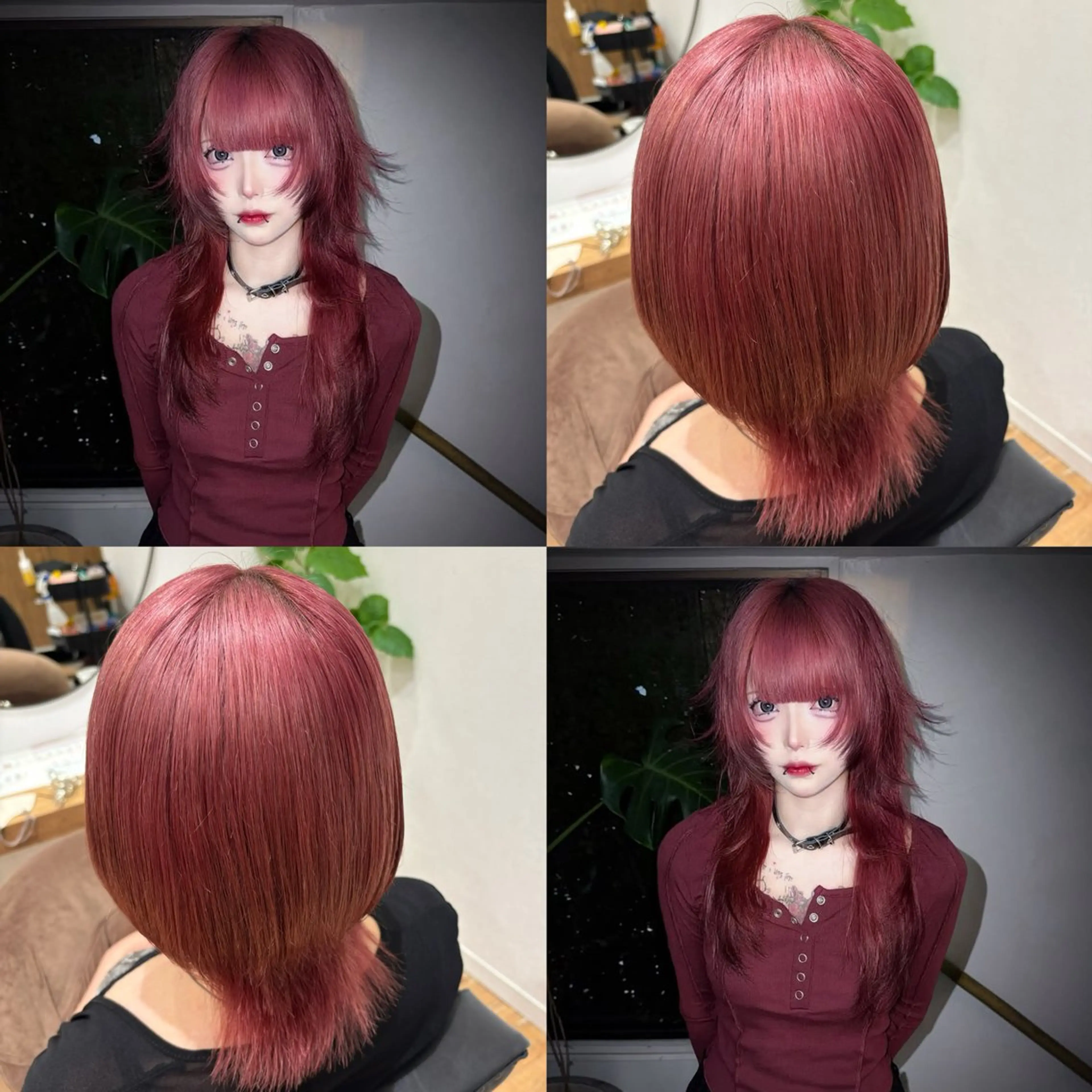 カラー 🍎ピンク、レッド系 暖色カラー🍎あやかのヘアスタイル