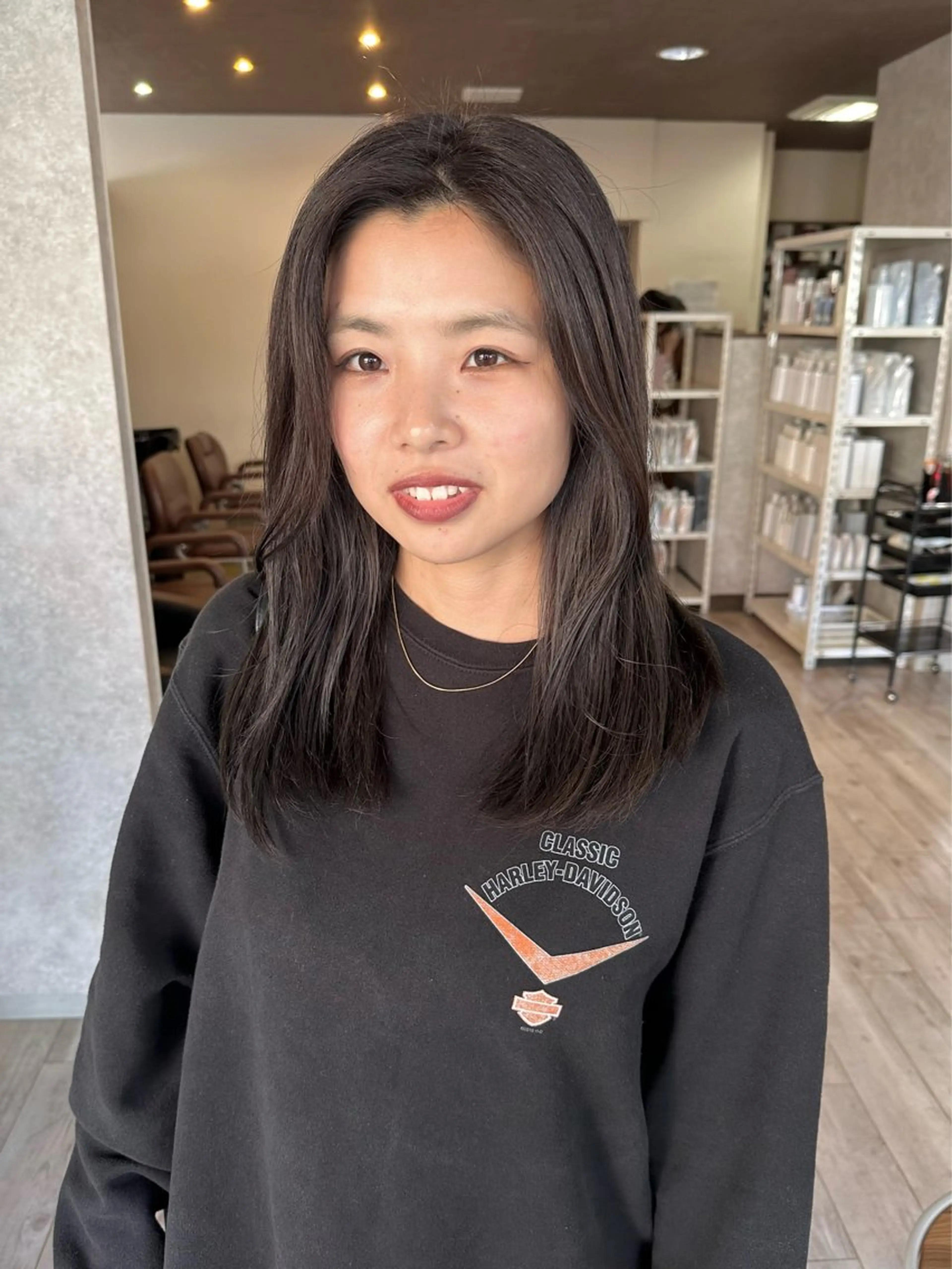 セミロング カラー ブリーチ グレージュ カット ヘアカラー トリートメント 高橋 みく/ minim 暖色のヘアスタイル