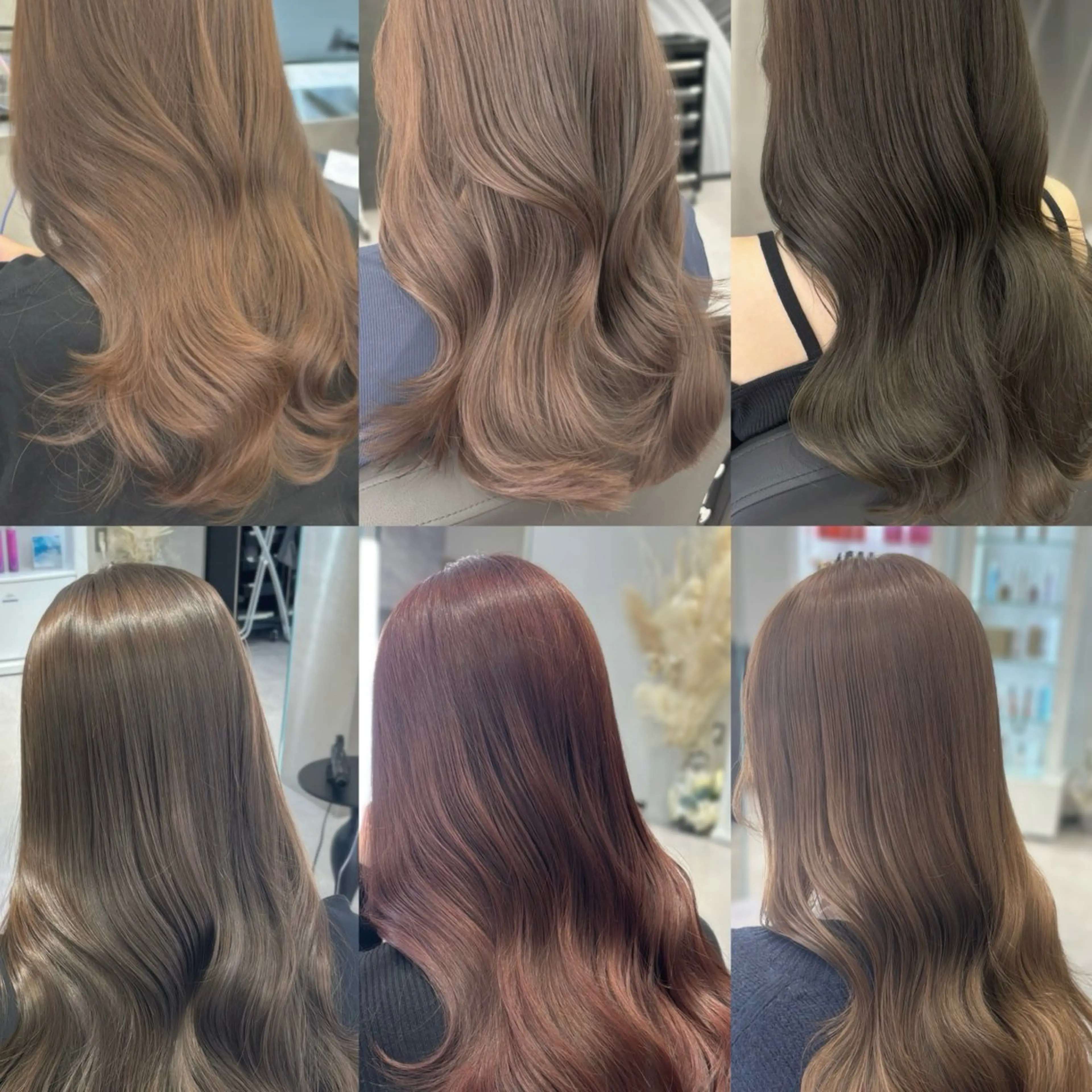ロング カラー ヘアカラー トリートメント 髪質改善/赤み消し ブリーチなし心斎橋のヘアスタイル
