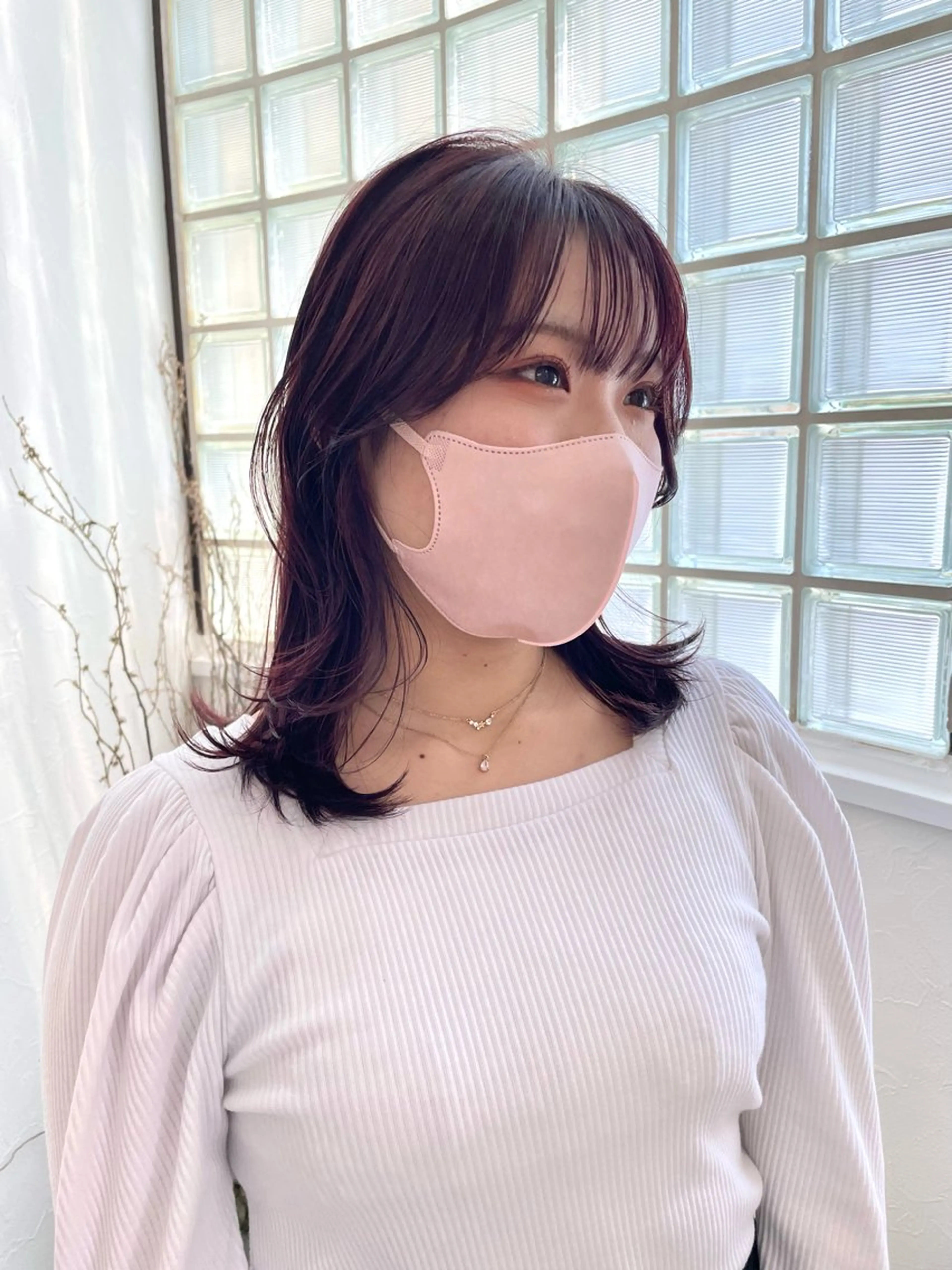 ミディアム カラー ヘアアレンジ カット ヘアカラー トリートメント JIEN 🌷 sakuraのヘアスタイル