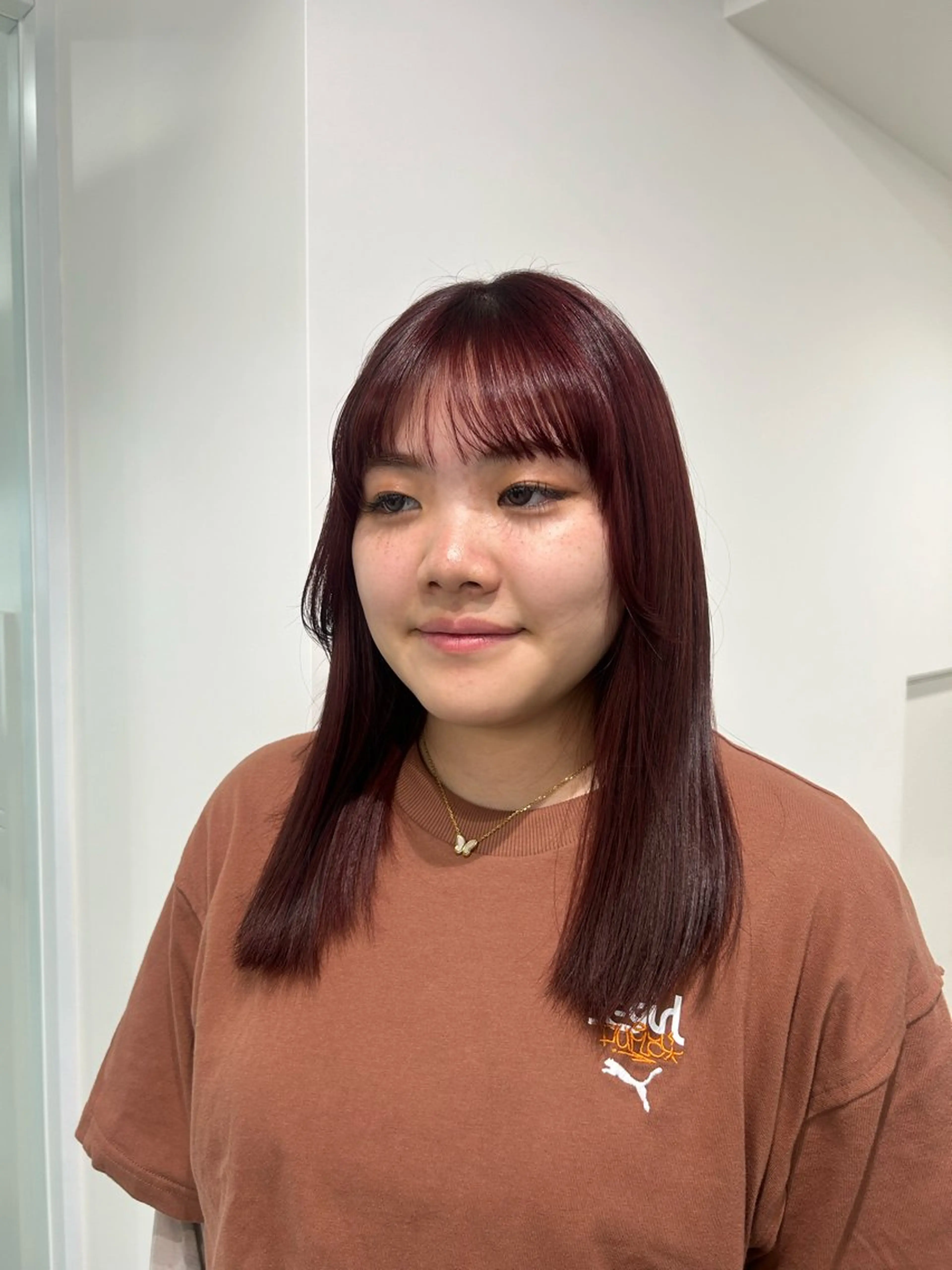 セミロング カラー 愛結 暖色カラー🎀🩰のヘアスタイル