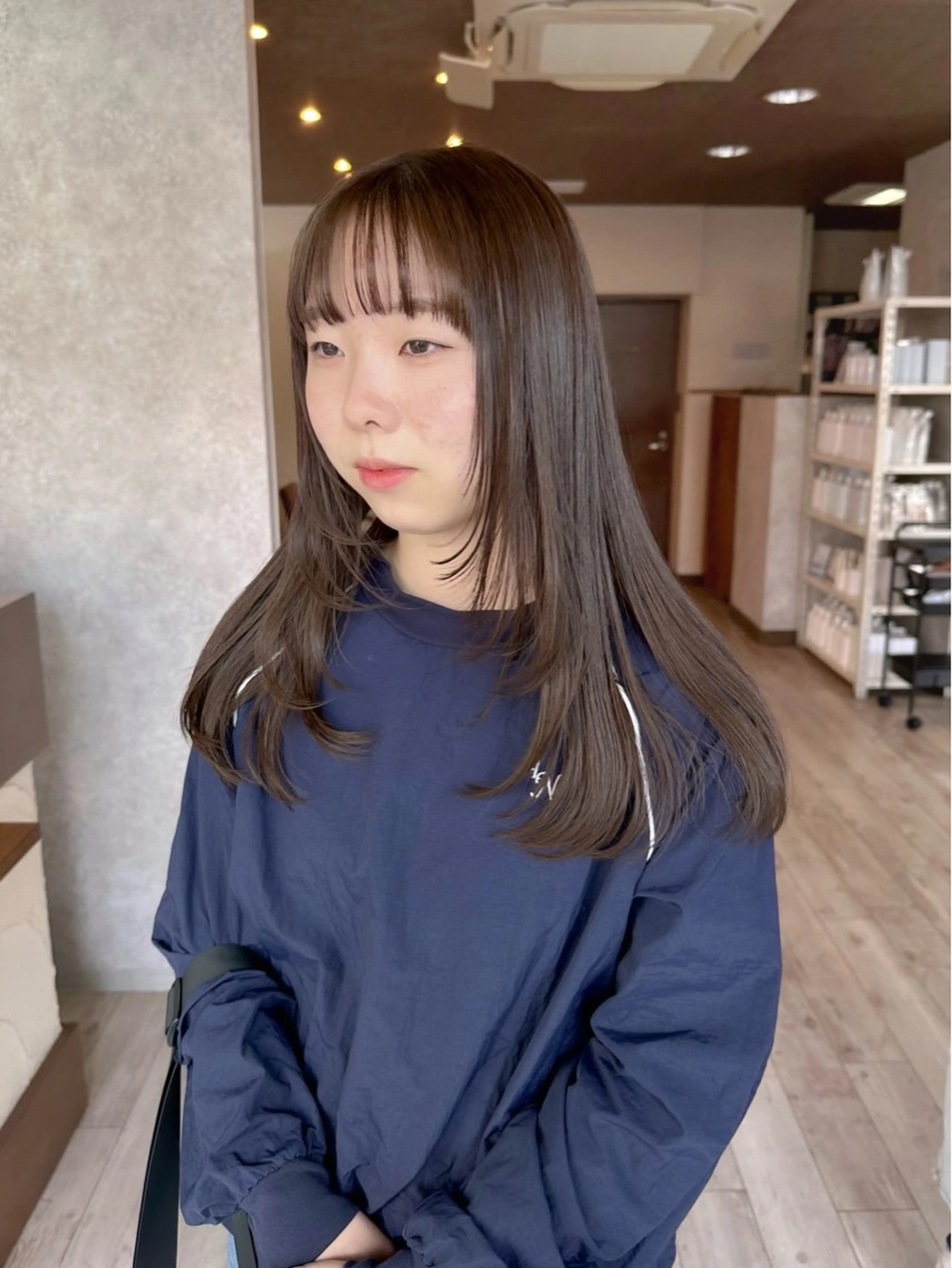 ロング カラー レイヤーカット カット ヘアカラー トリートメント minim / miku 暖色カラーのヘアスタイル