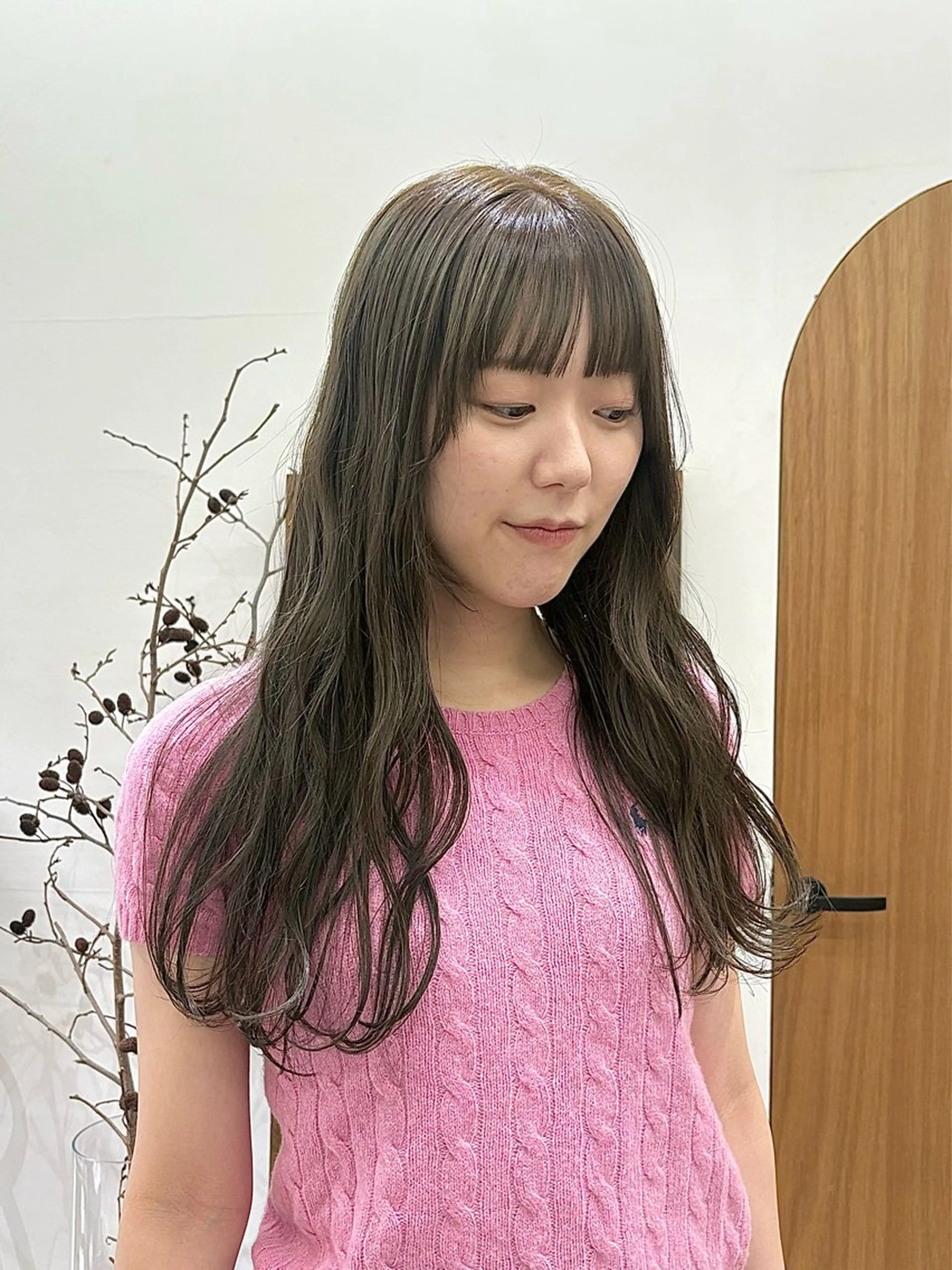 ロング カラー ヘアアレンジ グレージュ オリーブカラー カット ヘアカラー トリートメント ハル🌸柔色/ ブリーチなし/艶髪のヘアスタイル