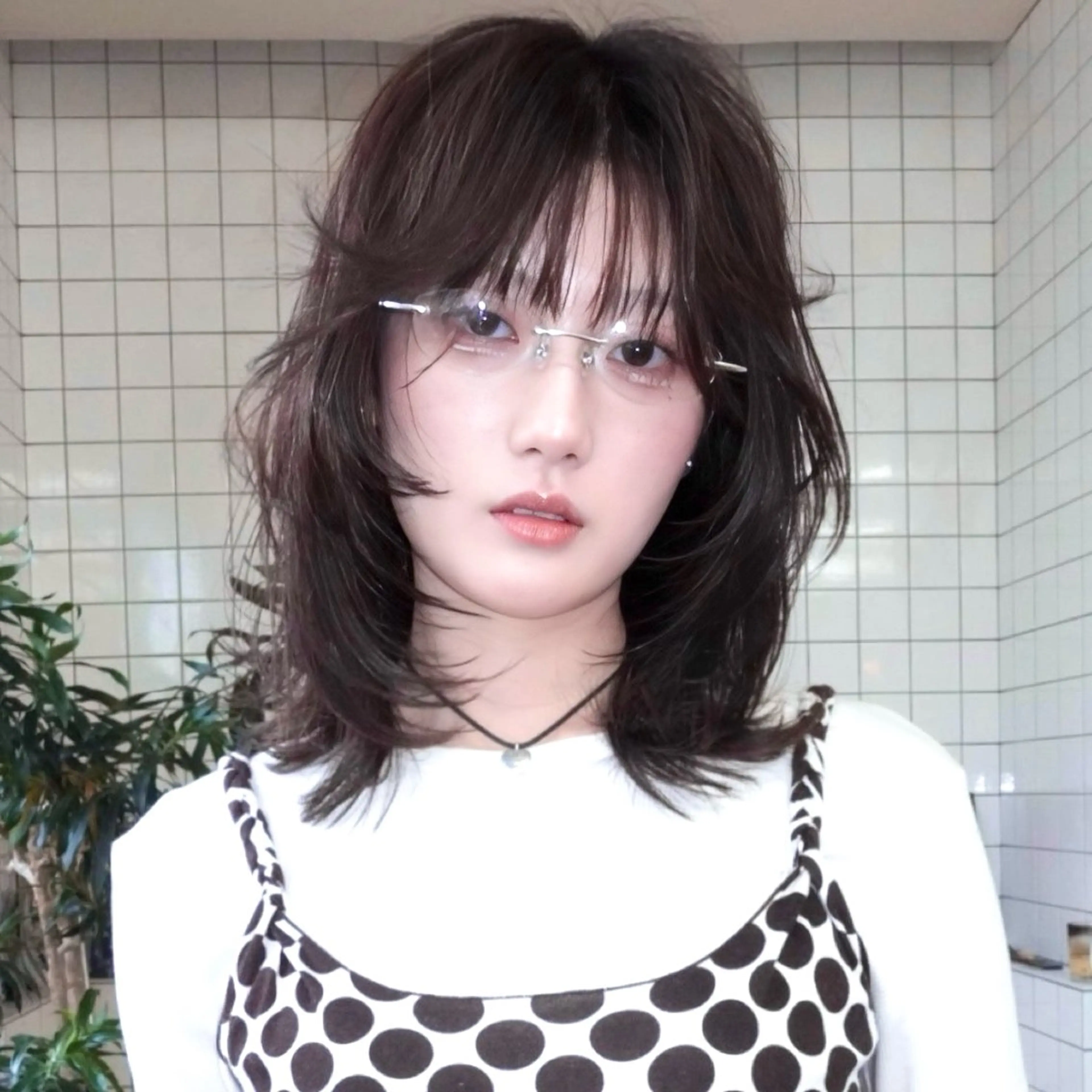 ミディアム カラー ブラウンカラー ナチュラルブラウン ハッシュカット ハイレイヤー レイヤーカット カット ヘアカラー レイヤーカット ボブ　渋谷のヘアスタイル