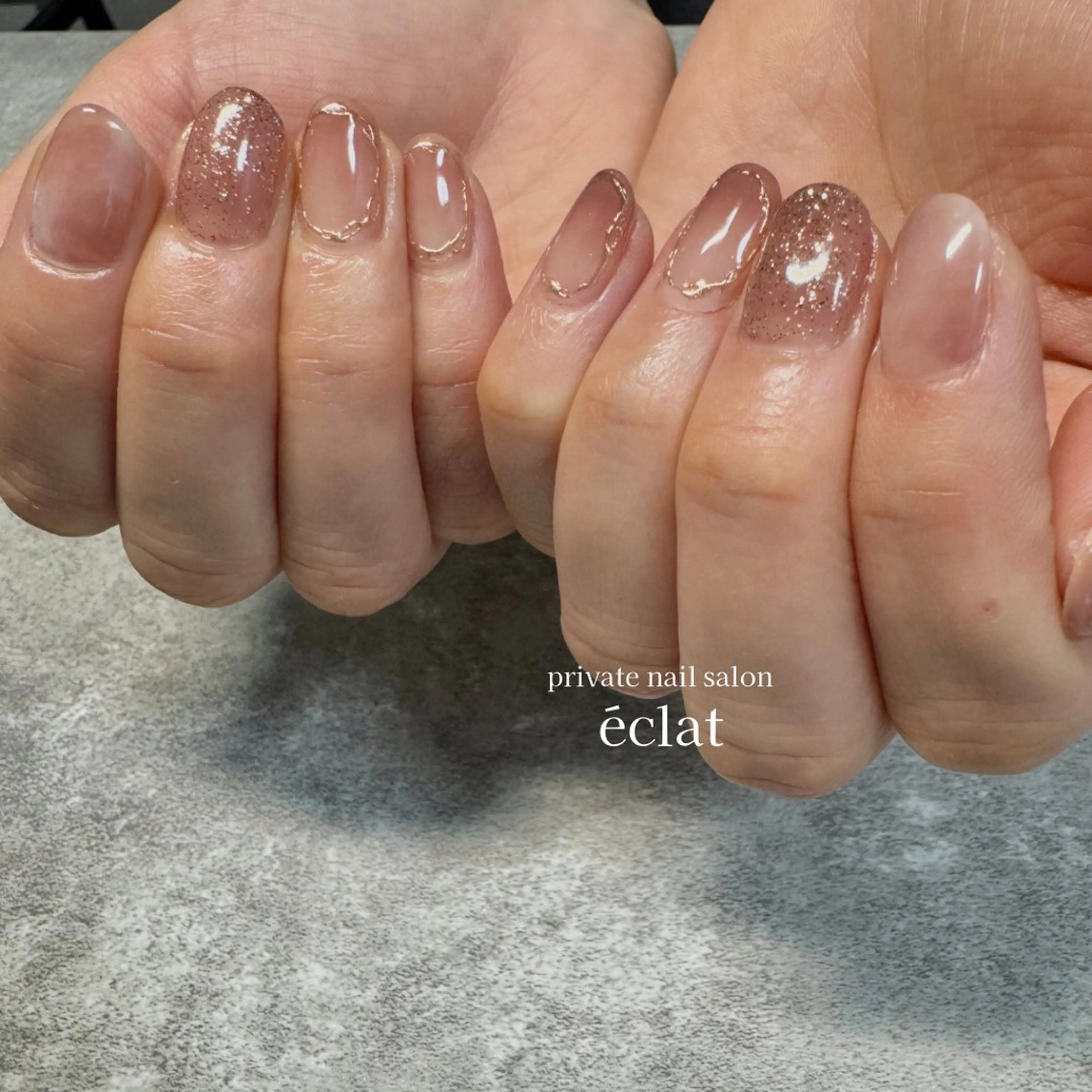 ネイル ニュアンスネイル ピンク 春ネイル nailsalon éclatのネイルデザイン