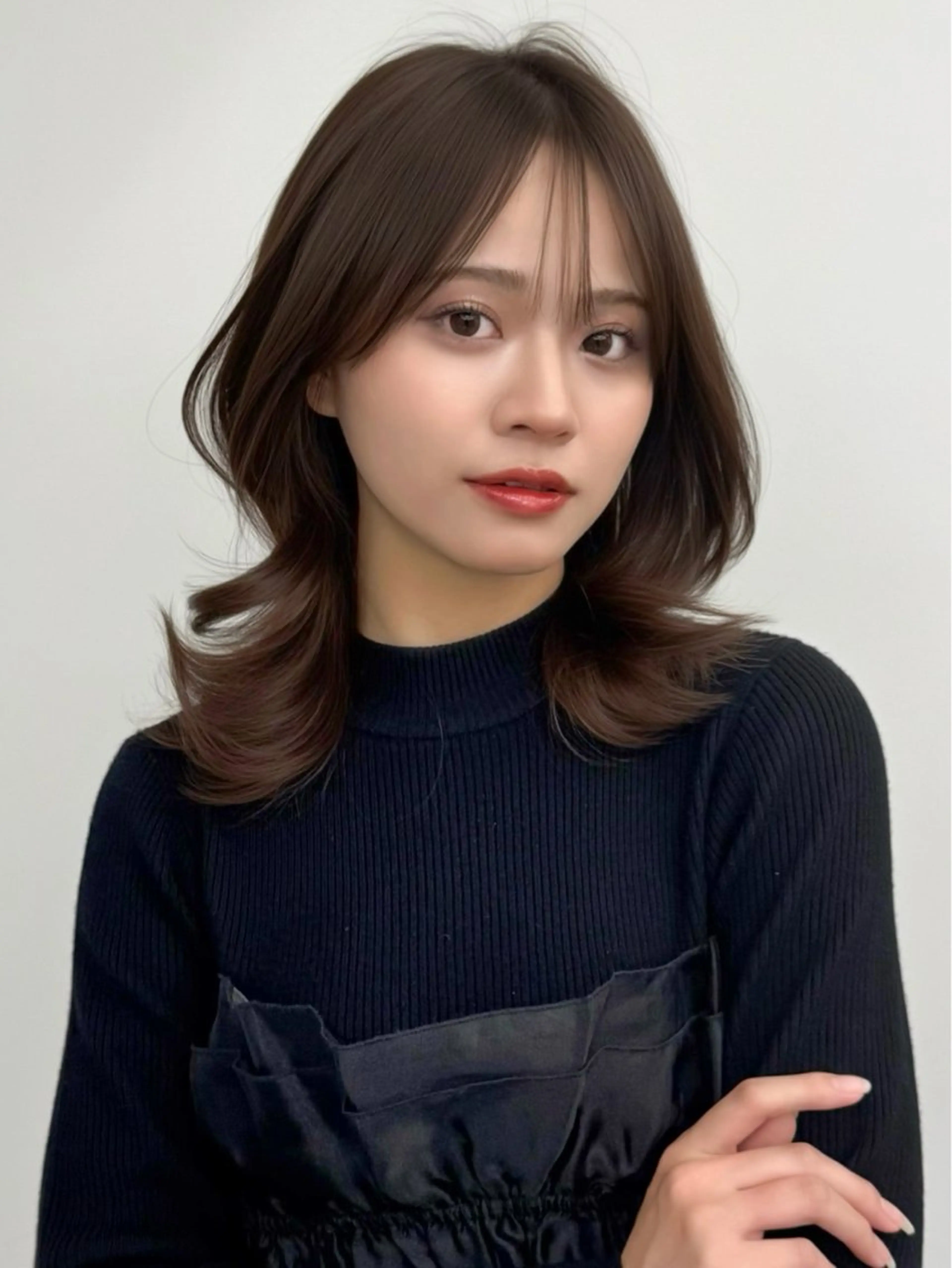 ミディアム カラー ヘアアレンジ カット ヘアカラー トリートメント 最小顔周り&レイヤー 特化/池袋/kokiのヘアスタイル