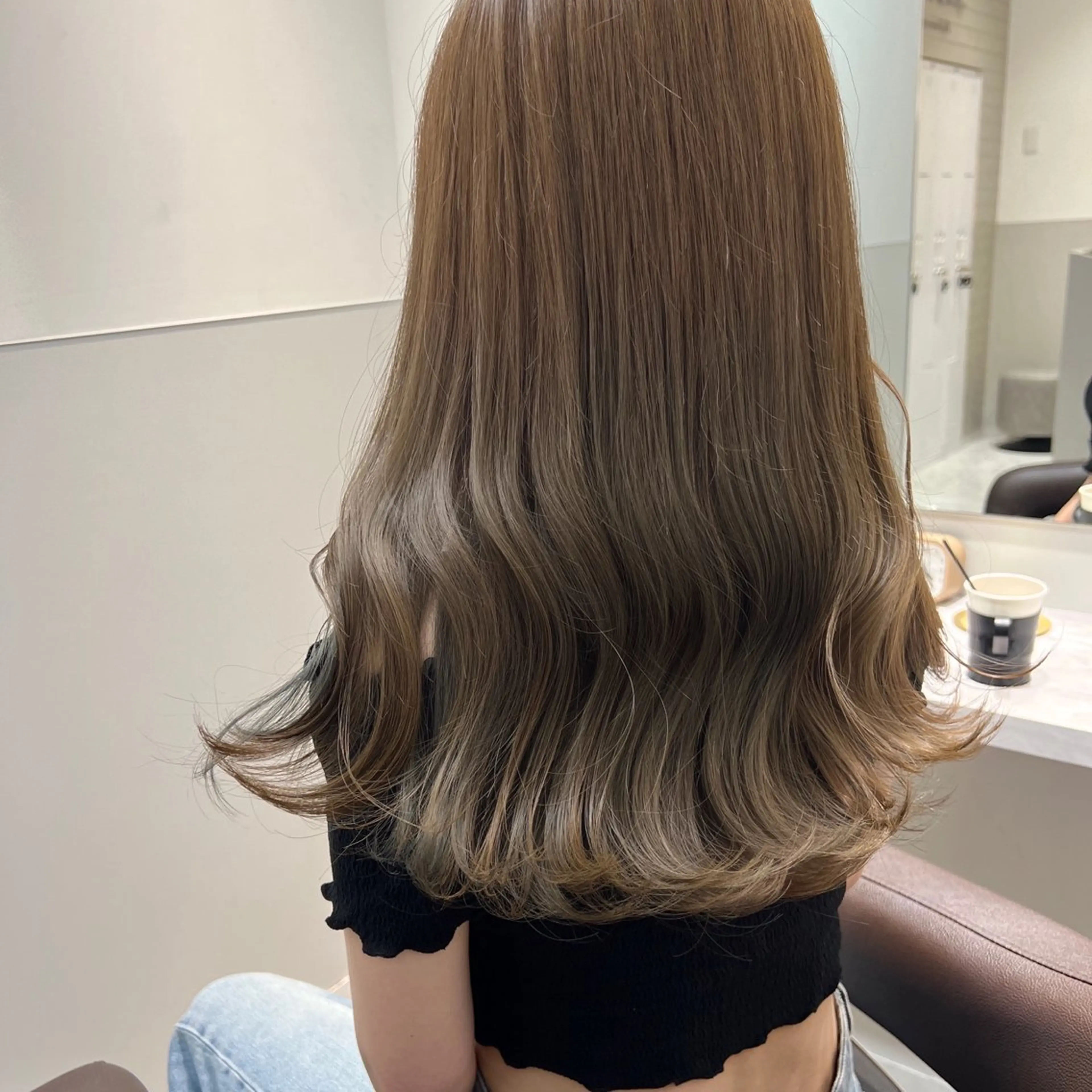 セミロング カット ヘアカラー トリートメント 韓国モテhair🍑 momoのヘアスタイル