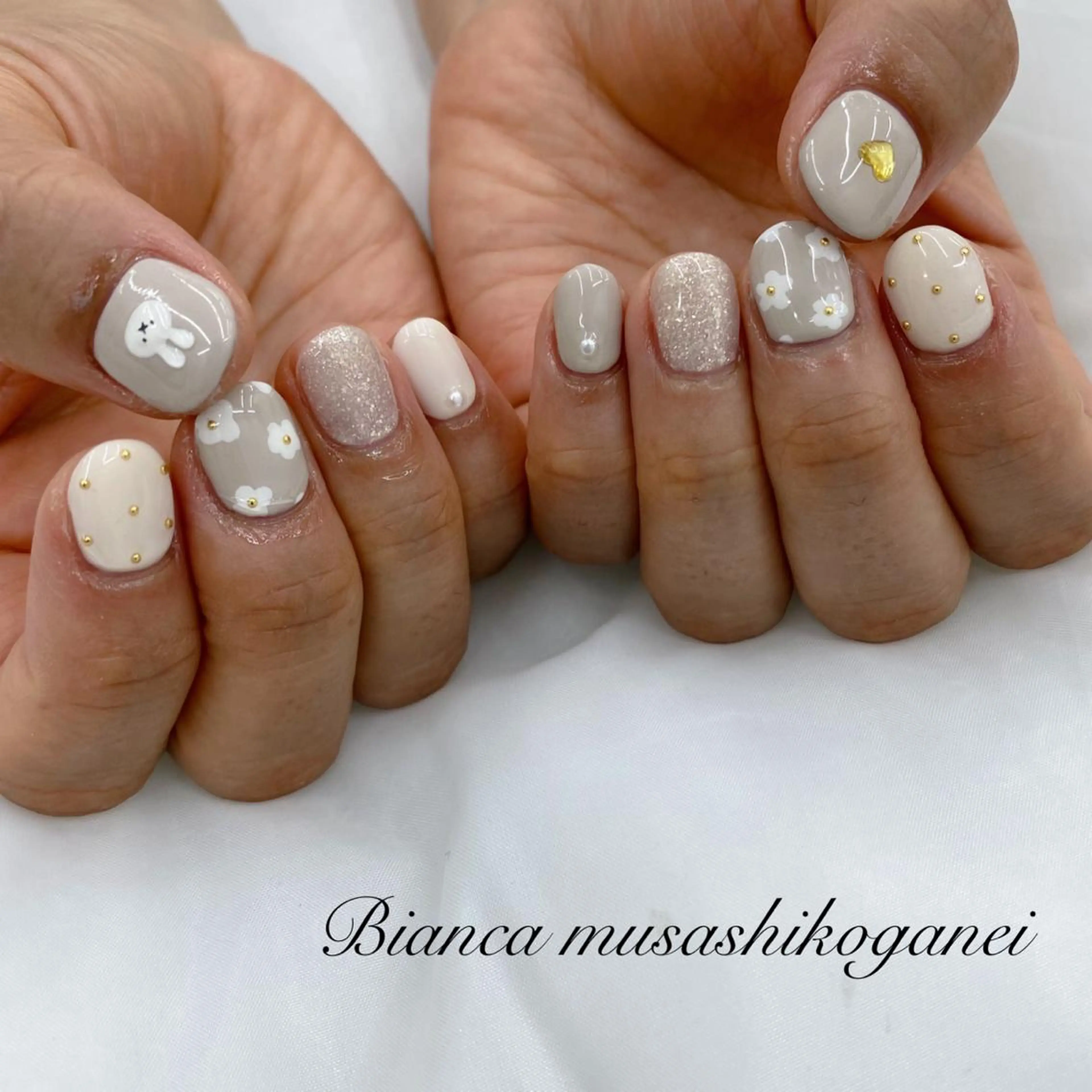 ネイル 持ち込み ショートネイル ハンドネイル Bianca 武蔵小金井 しぎはらのネイルデザイン