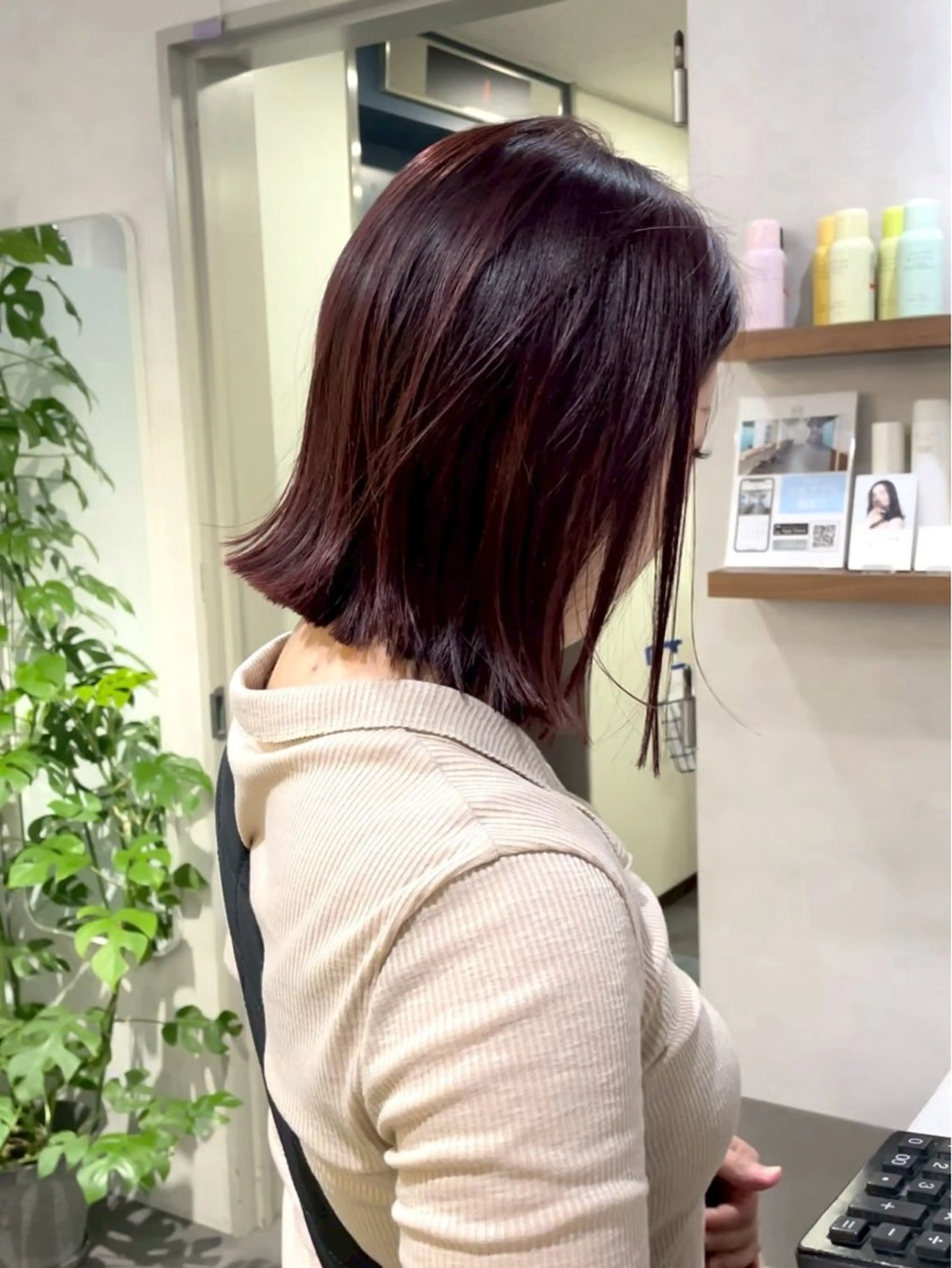 ミディアム ヘアカラー トリートメント カラーモデル募集🔥 西梅田/六角一咲のヘアスタイル