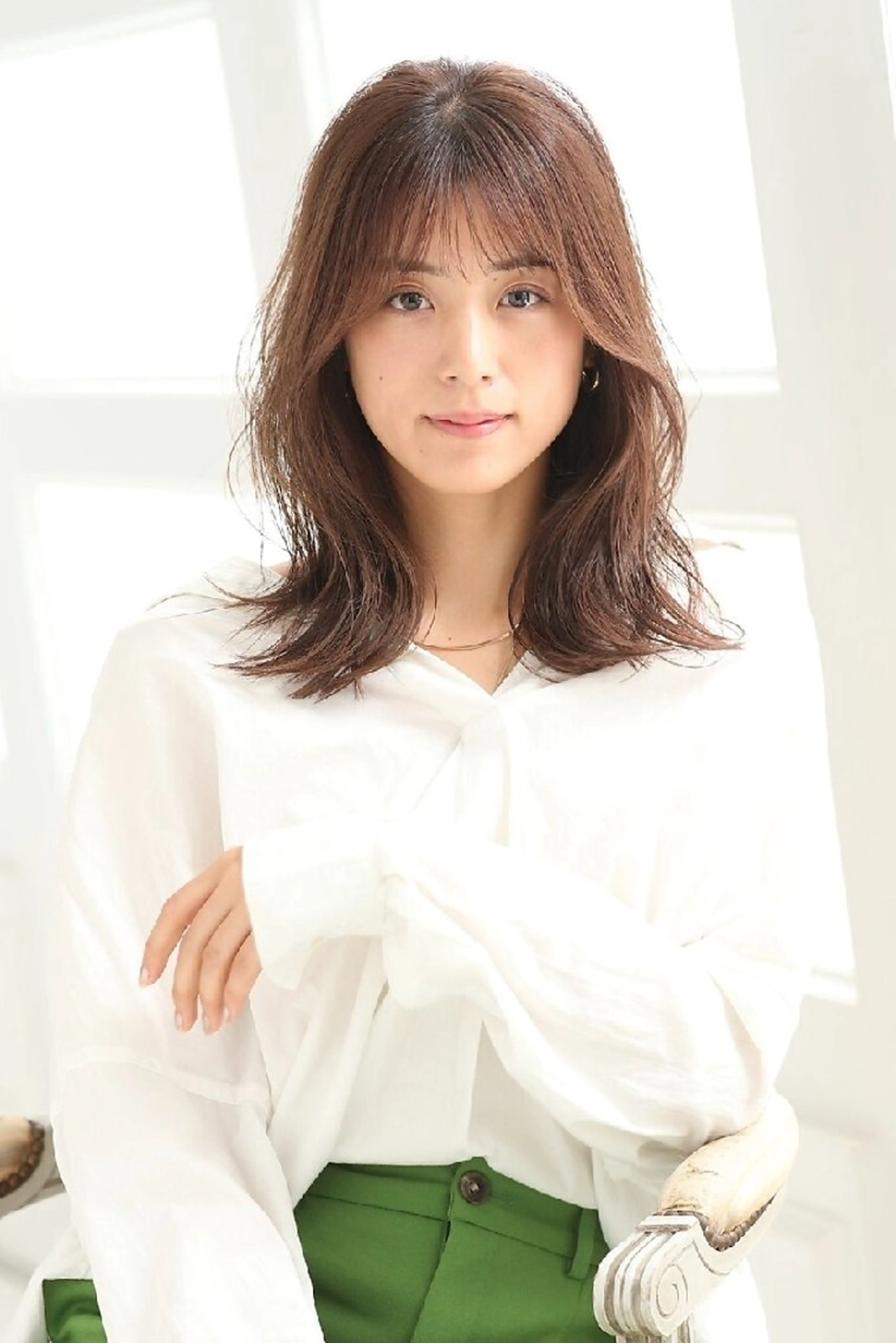 ミディアム カラー くびれヘア 小顔カット カット ヘアカラー トリートメント 自由が丘×似合わせ ディレクター枦山大将のヘアスタイル