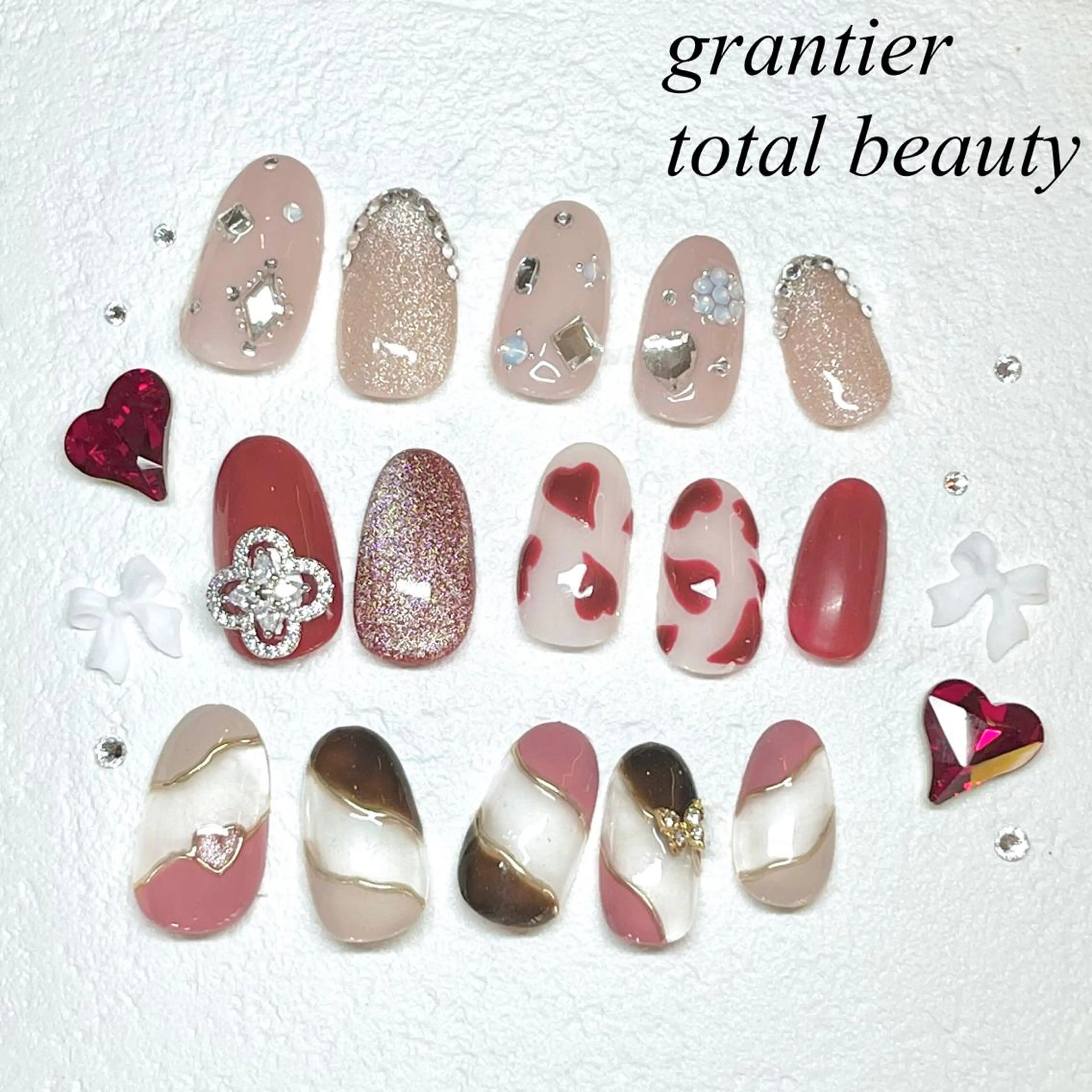 ネイル バレンタイン ハンドネイル grantier beautyのネイルデザイン
