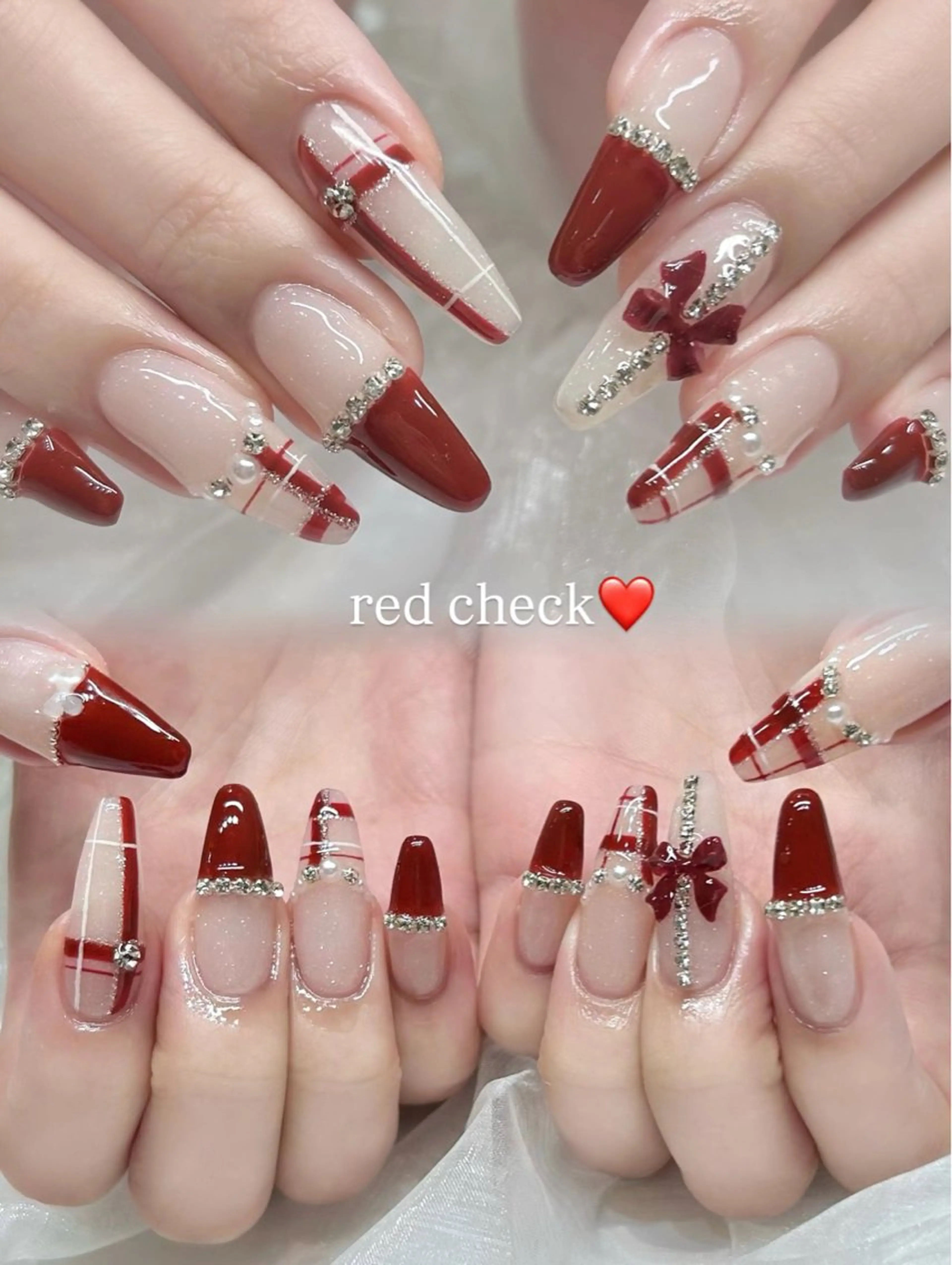 ネイル ジェルネイル パラジェル ピンク リボン シンプルネイル ハンドネイル 🎀チーク/ちゅるん 🫧chisa🎀のネイルデザイン