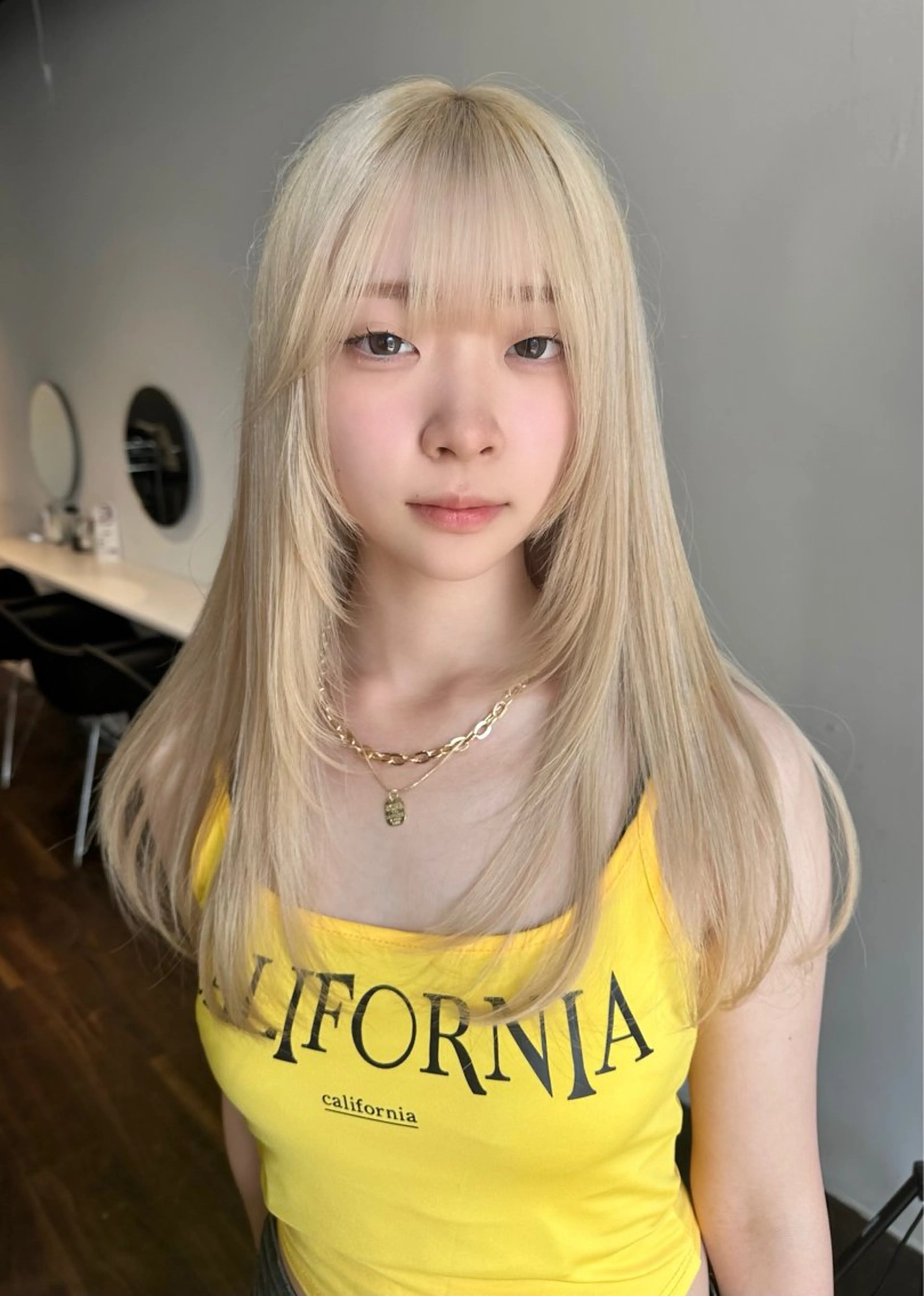 ロング ケアカラー ボブ 髪質改善 韓国風ヘア レイヤーカット カット トリートメント ダブルカラー/レイヤ ー支持No.1renのヘアスタイル