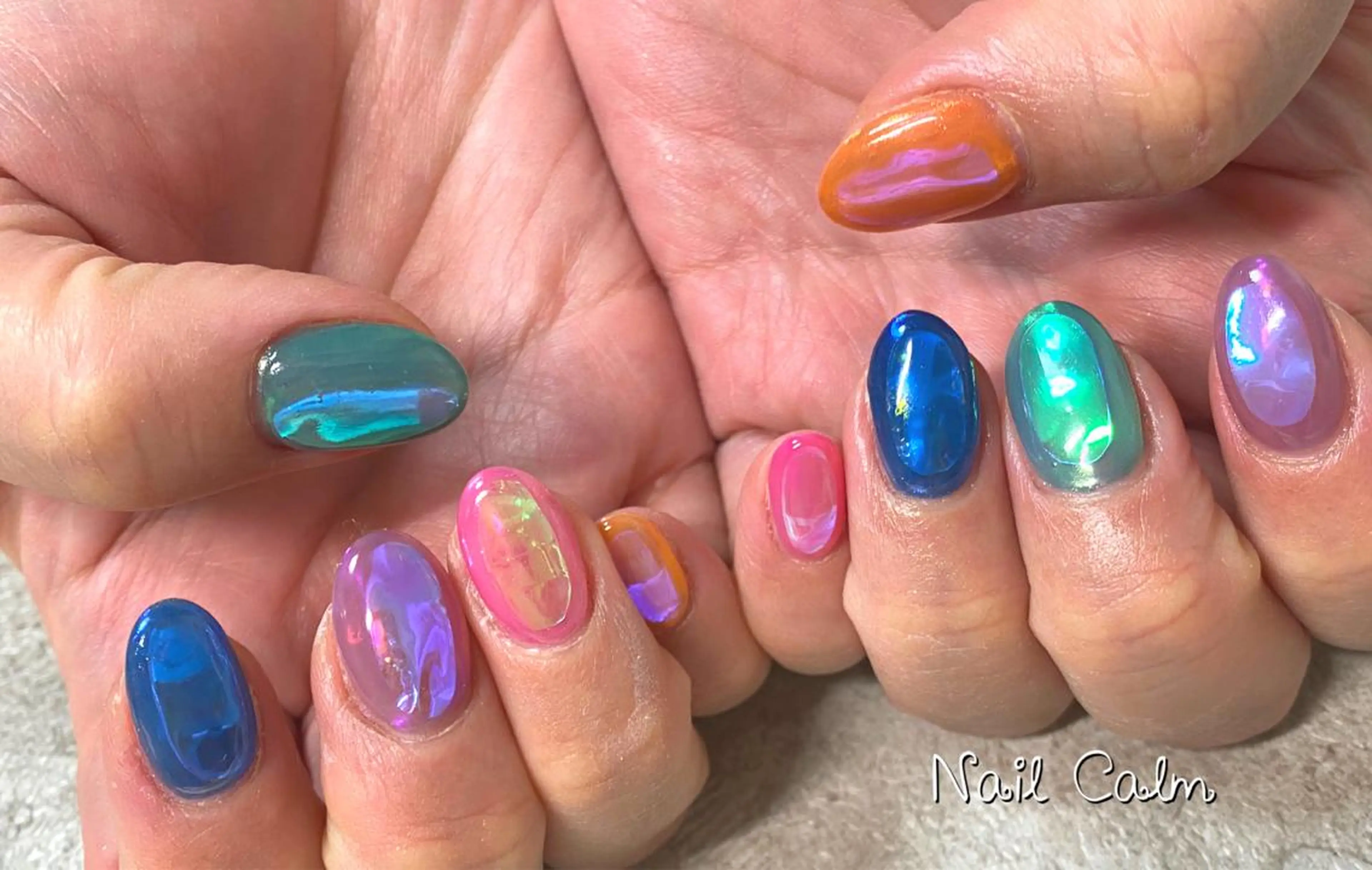 ネイル 氷ネイル・うるうるネイル ハンドネイル Nail Calm所属・プライベートサロン Calmのネイルデザイン