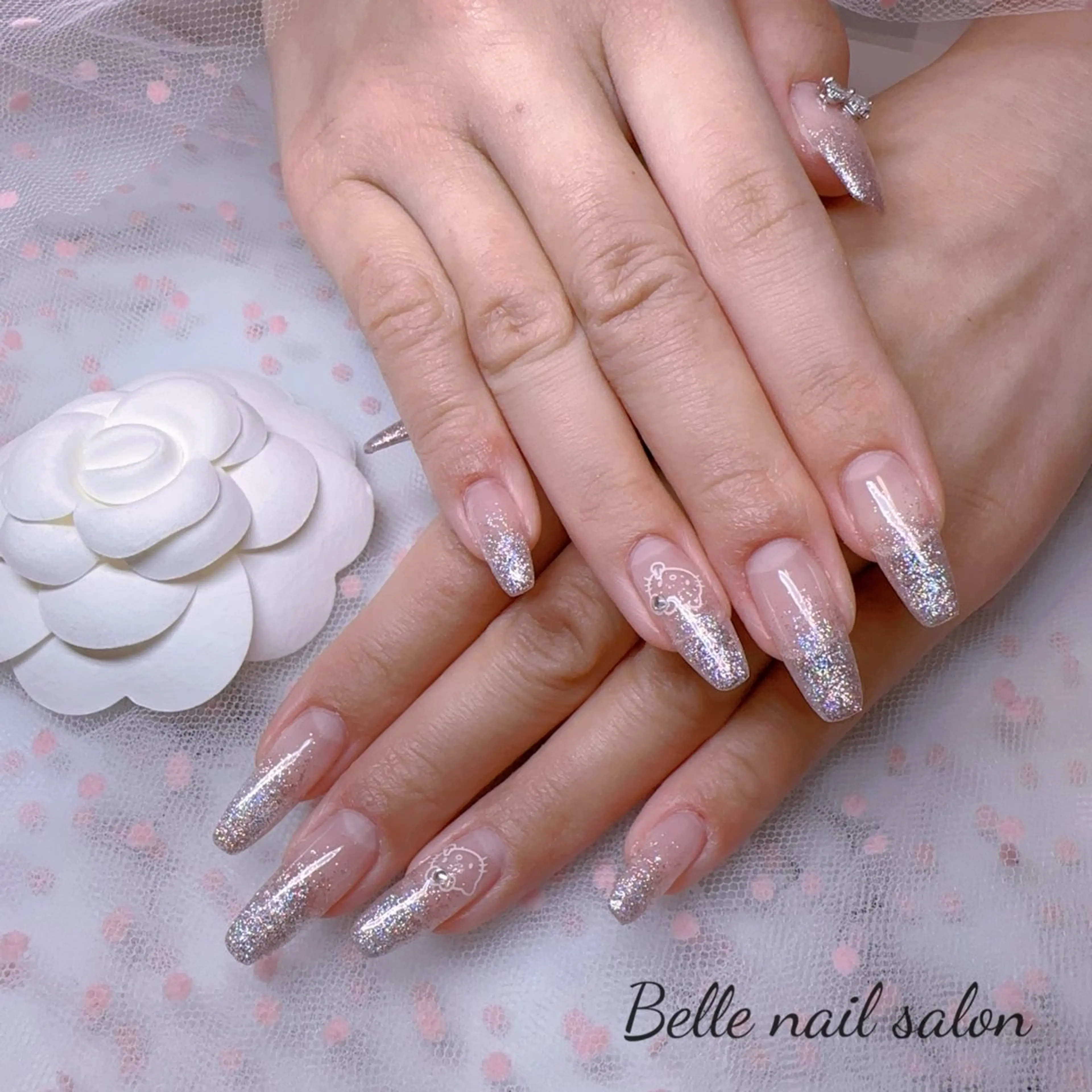 ネイル オーロラネイル フットネイル グラデーション 韓国ネイル ラメ(グリッター) ハンドネイル Belle nail salon 新小岩のネイルデザイン
