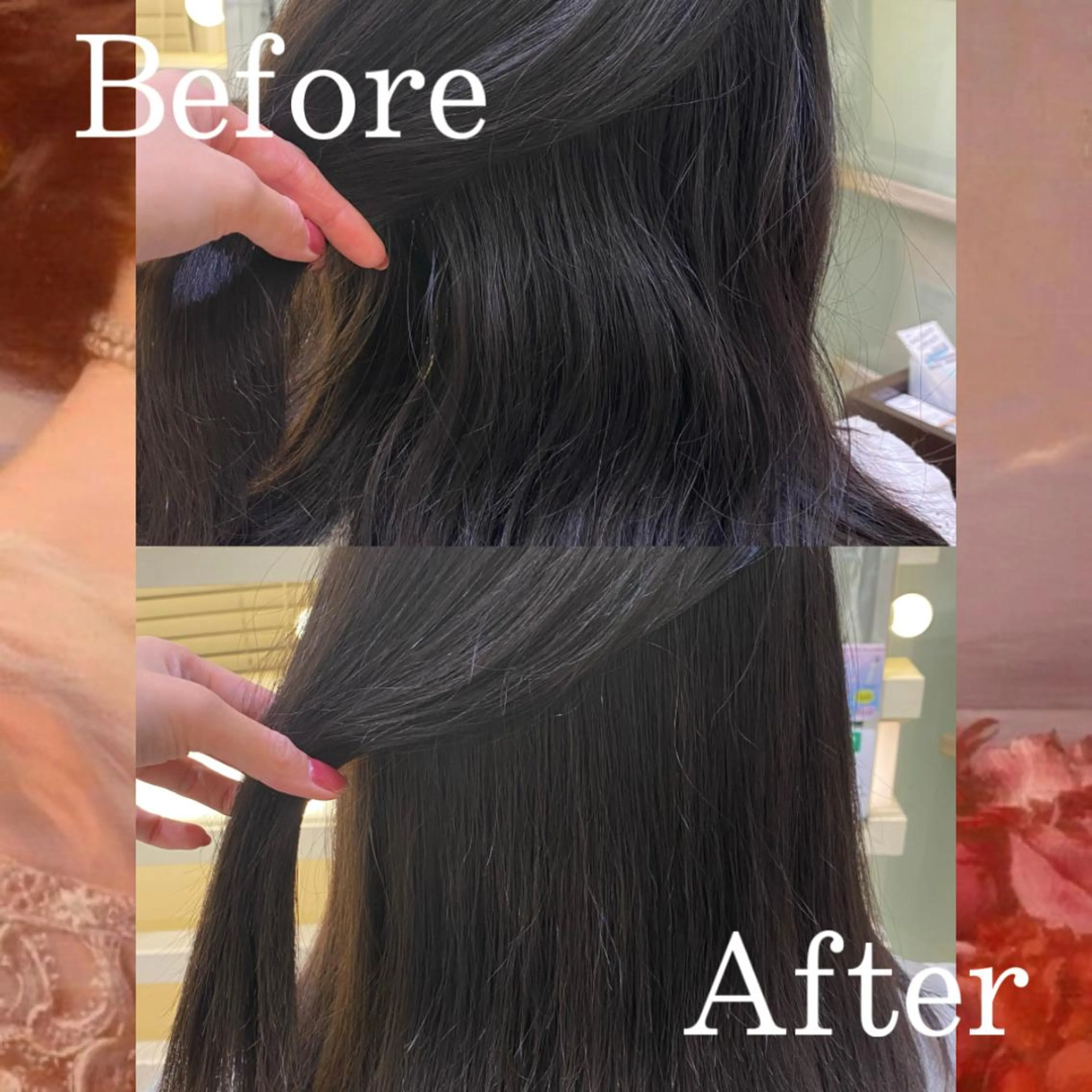 セミロング 縮毛矯正 銀座メンズ専門🖤 小島奈々のヘアスタイル