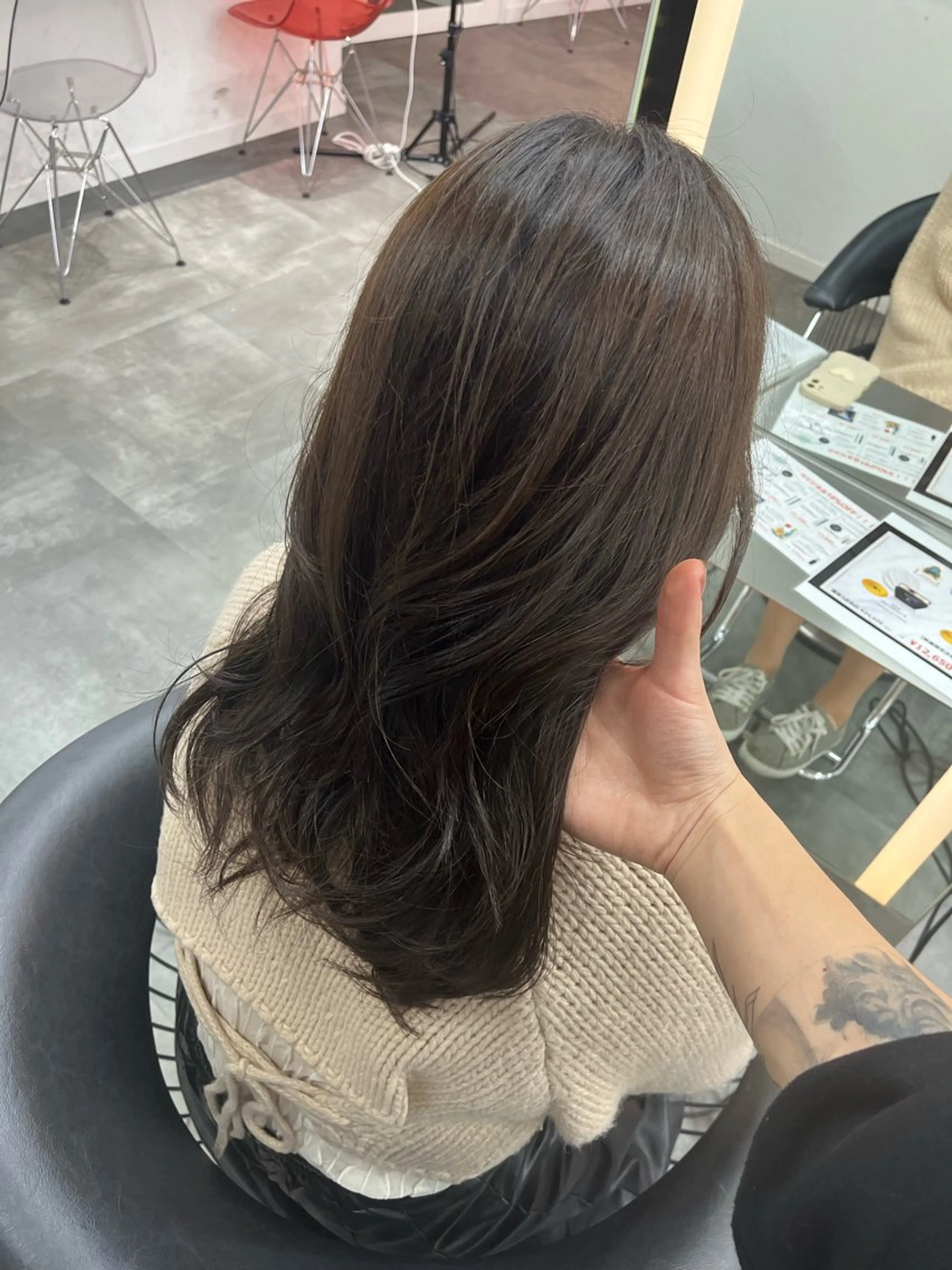 ミディアム カラー 山崎/韓国縮毛矯正 レイヤー髪質改善のヘアスタイル