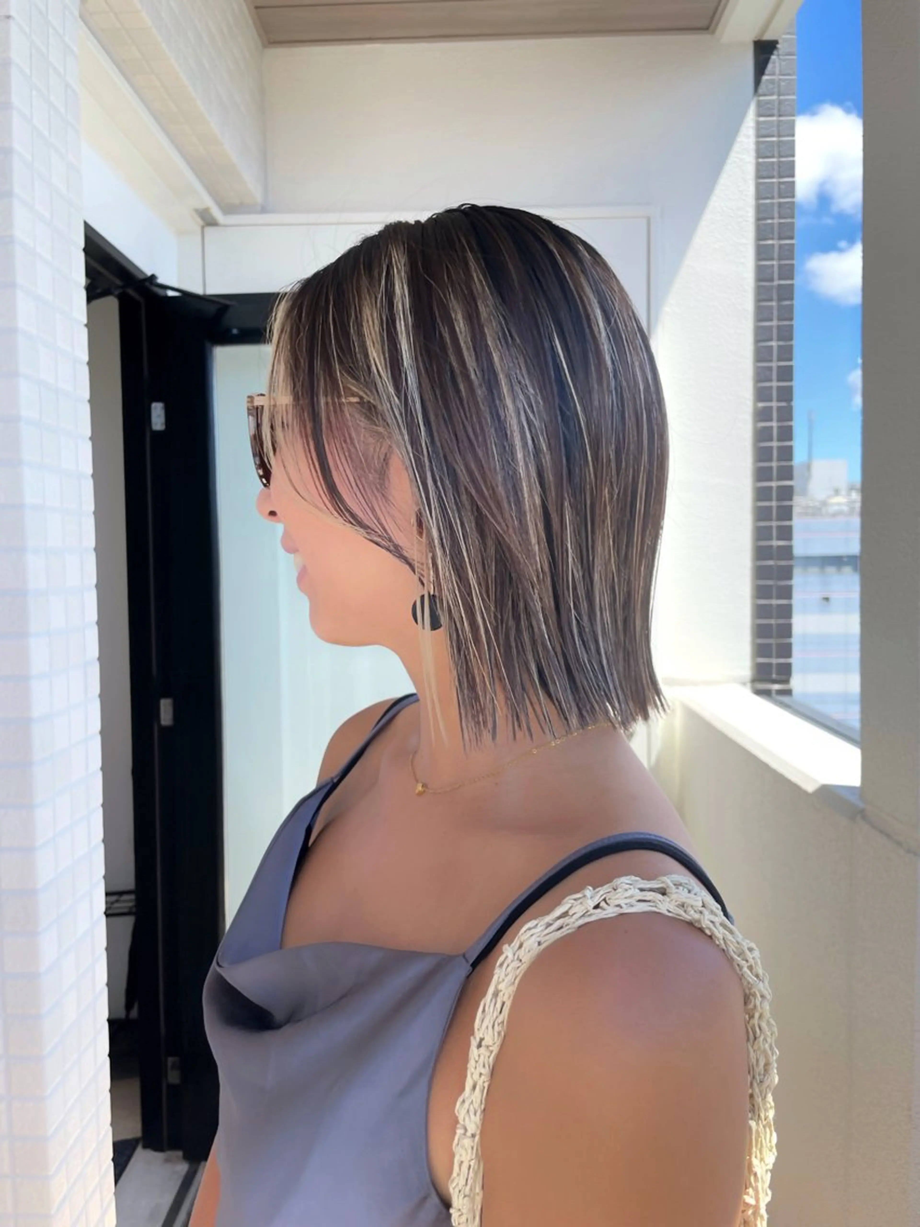 ショート カラー ハイライトカラー ボブ ハイライト カット ヘアカラー トリートメント ヘアセット メンズ特化 パーマ/オザワのヘアスタイル