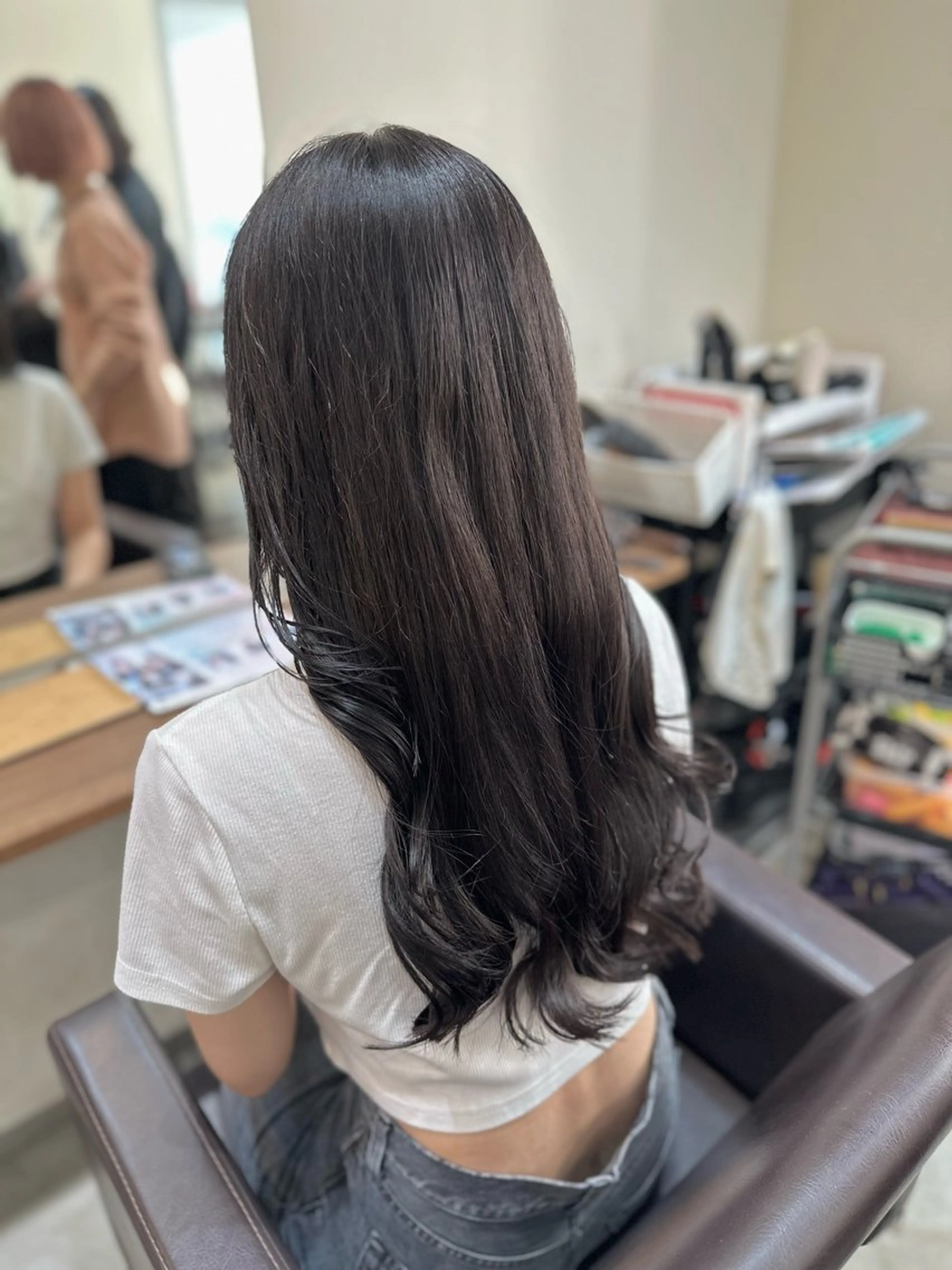 ロング カラー パーマ カット パーマ トリートメント 小顔カット✨ 透明感カラー✨kyoのヘアスタイル