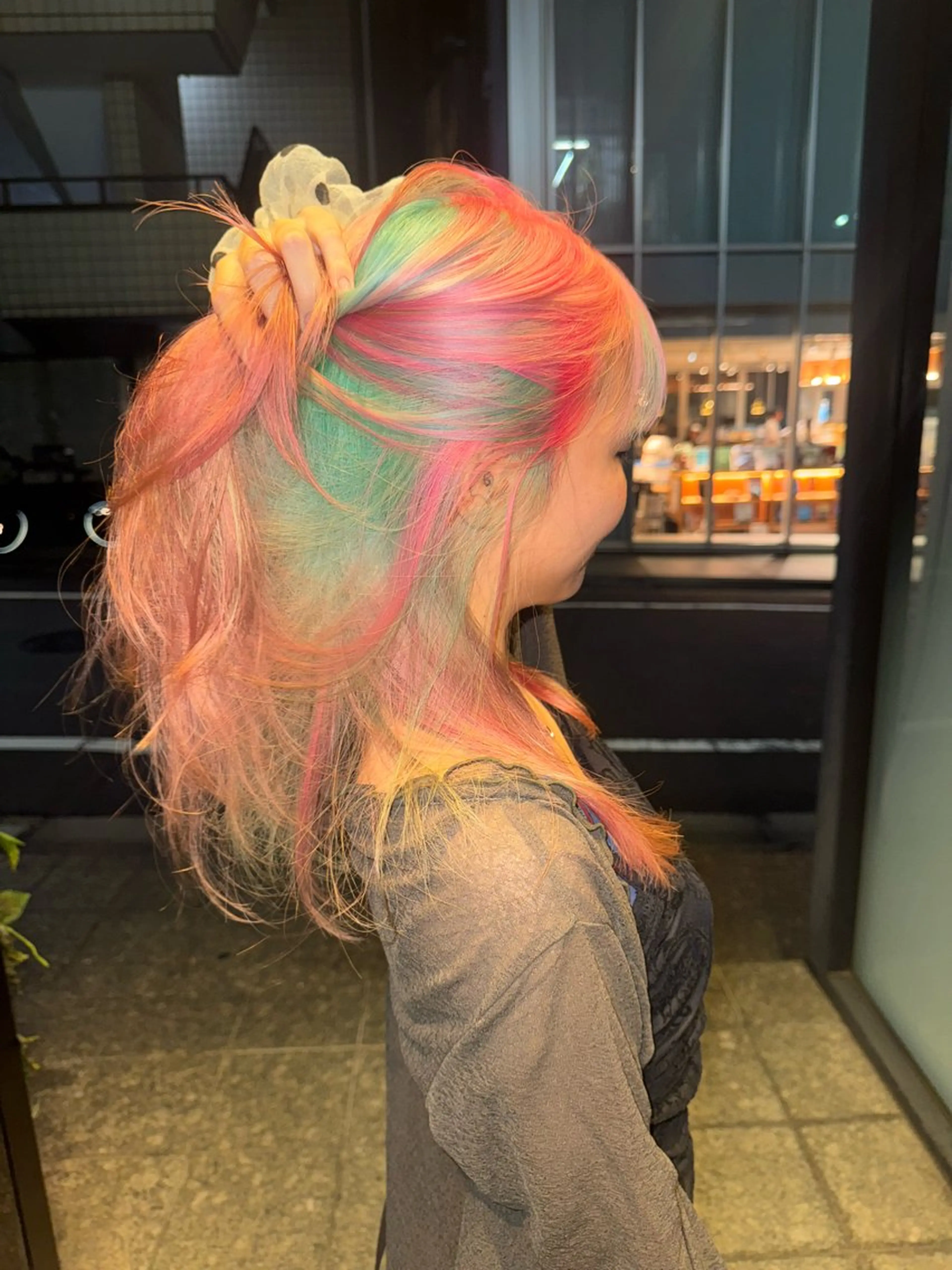 セミロング カラー デザインカラー ヘアカラー トリートメント Momoka🪷 /ご予約はインスタへのヘアスタイル