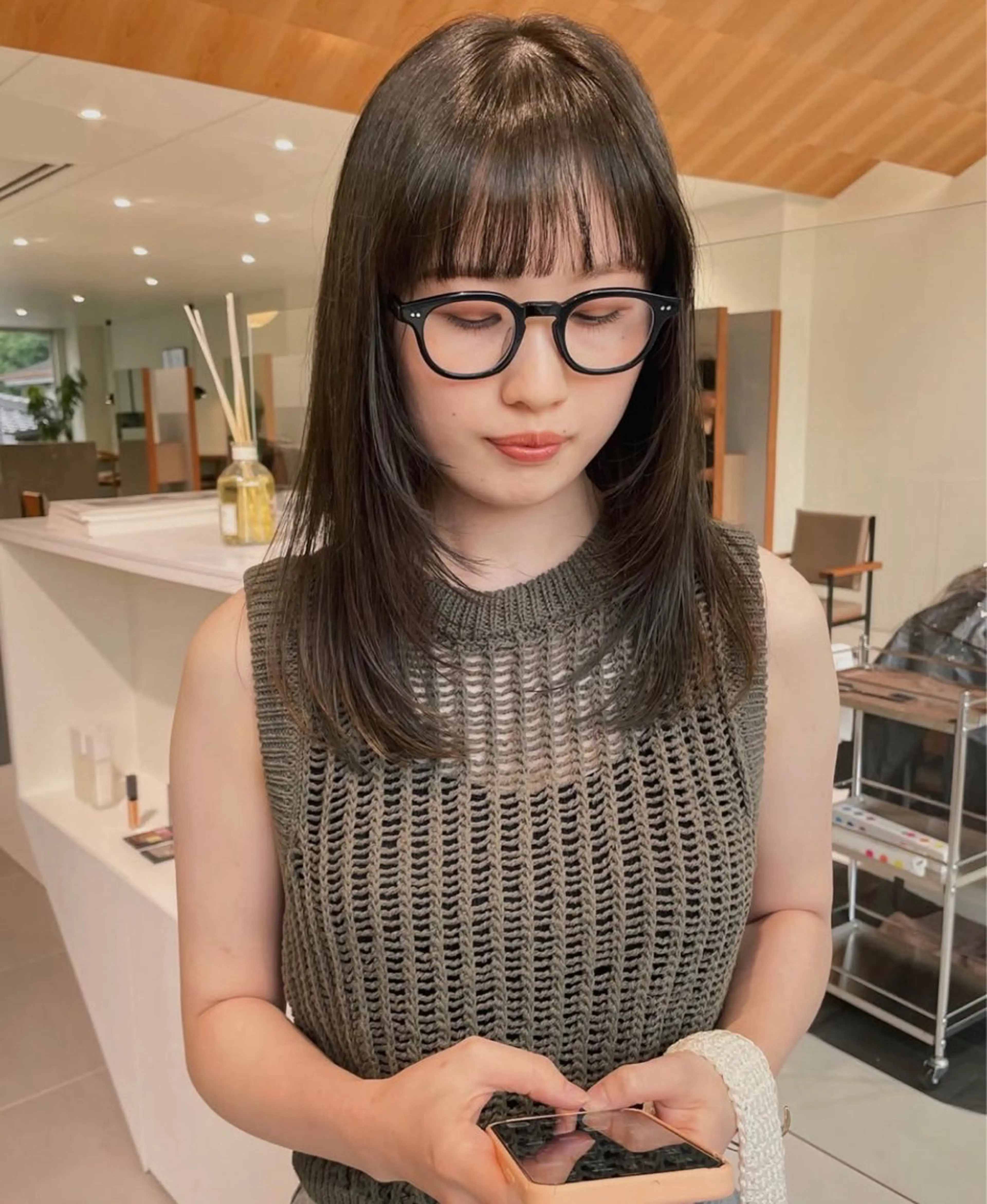 セミロング カラー レイヤーカット ハイトーン大好き 美容師🕊️aiのヘアスタイル