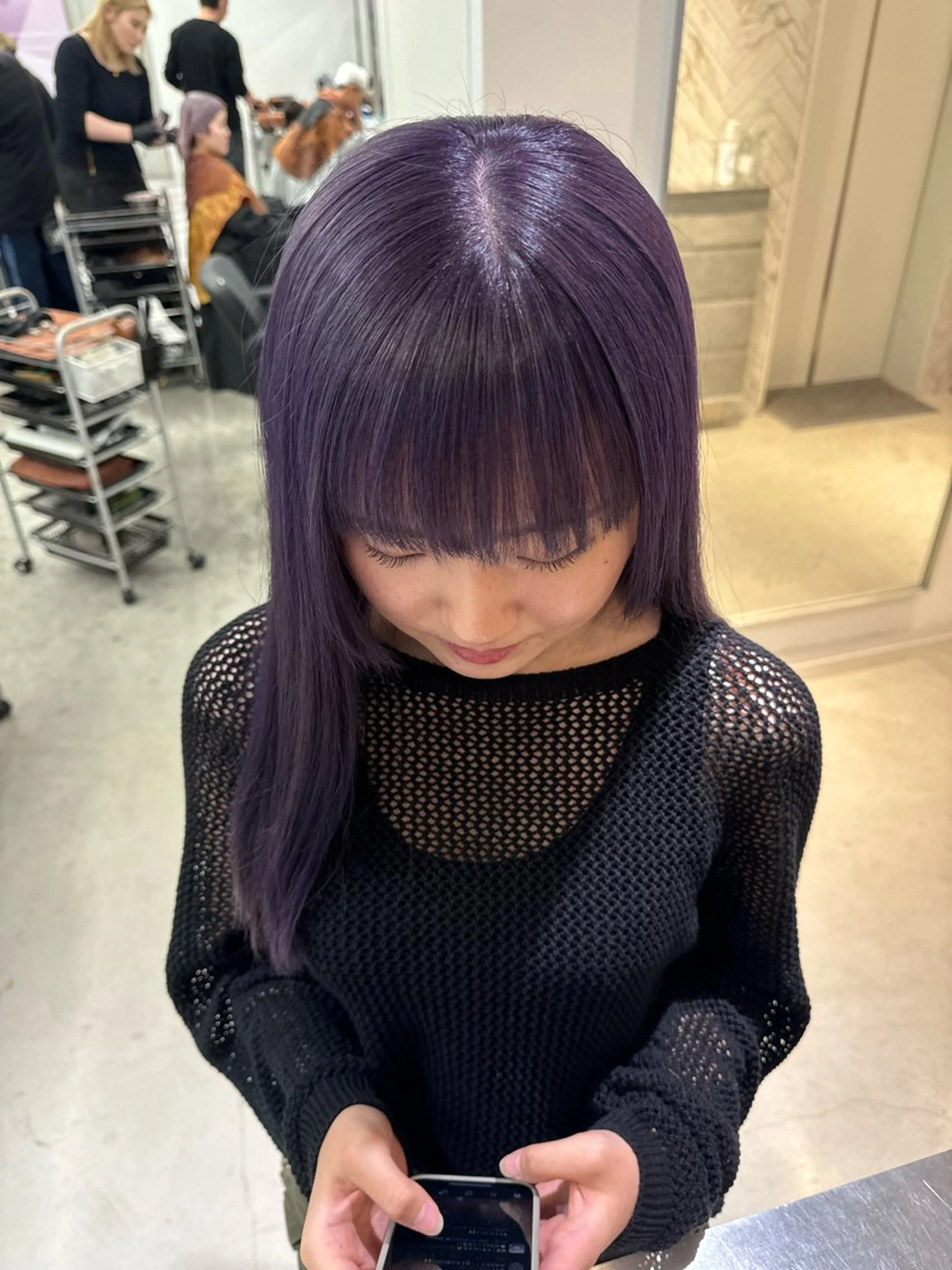 ロング カラー ヘアカラー トリートメント 店長　MANAMI ／ブリーチ／骨格ボブのヘアスタイル