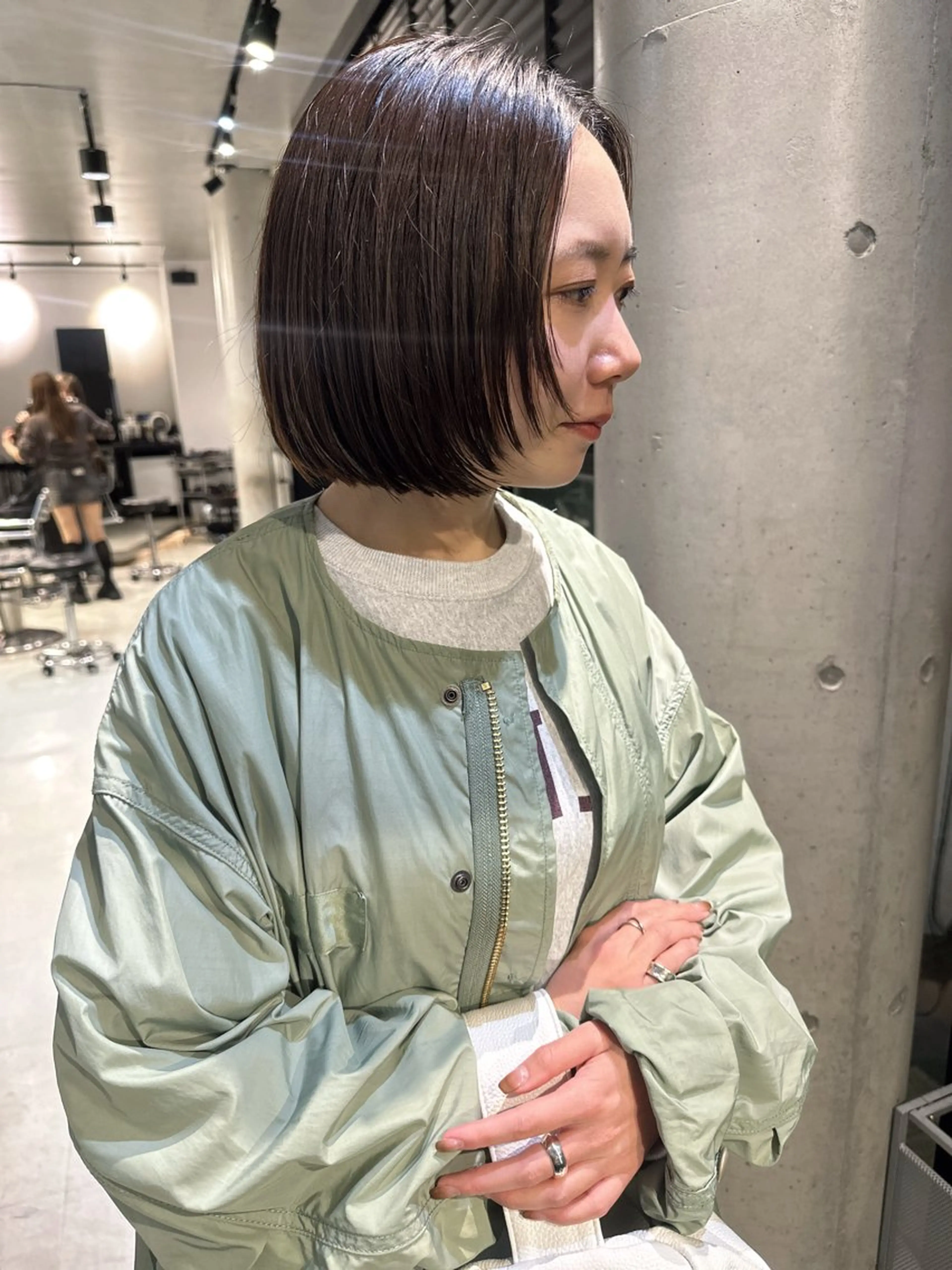 ミディアム カット ヘアカラー トリートメント ♥️ボブ/ブリーチ なしカラー/mahoのヘアスタイル