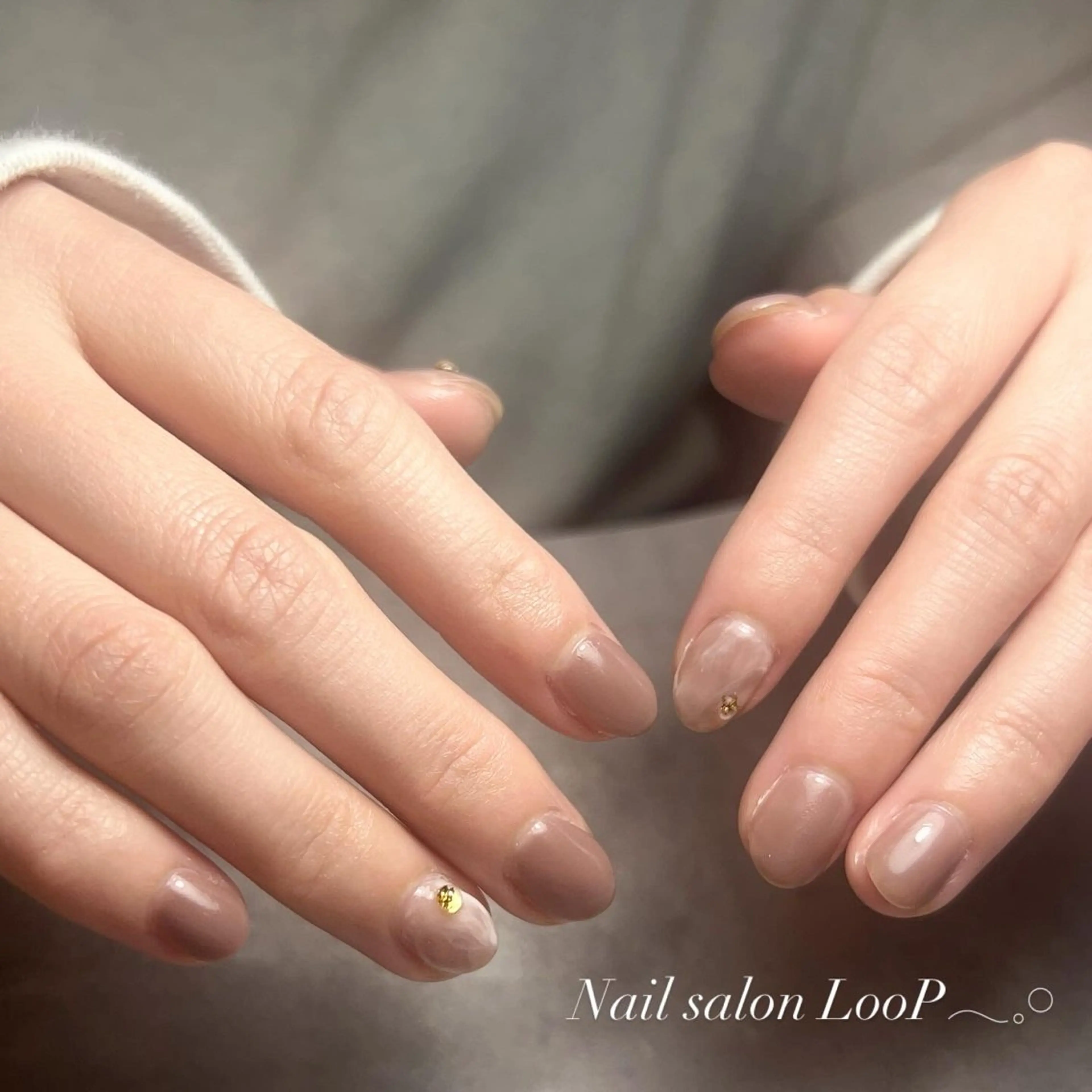 ネイル アートネイル ニュアンスネイル ピンク ピンクベージュ 春ネイル ハンドネイル LooP - RECO-のネイルデザイン
