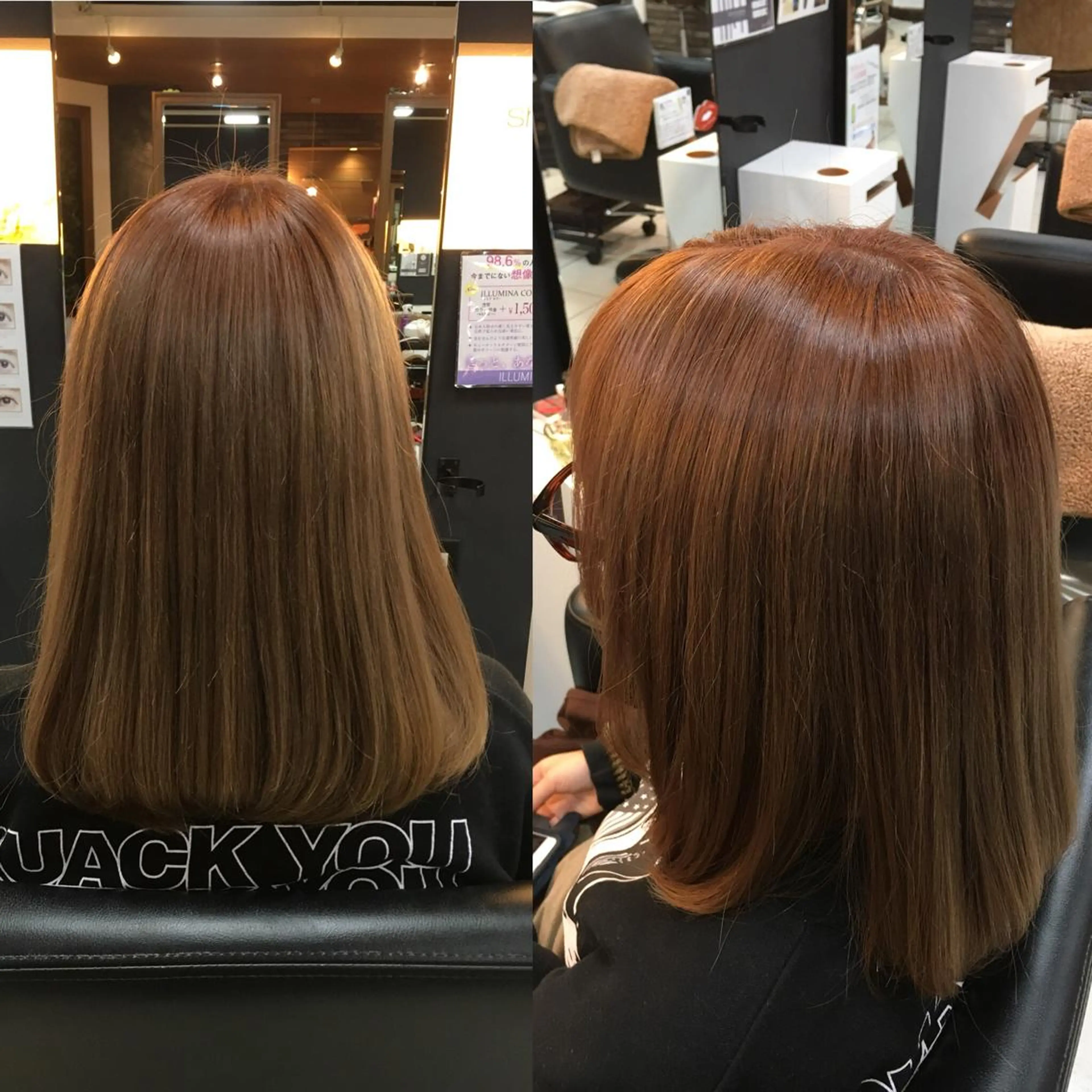 ミディアム カラー ブラウンカラー ピンクカラー トリートメント 三尾 麻美のマツエク・マツパデザイン