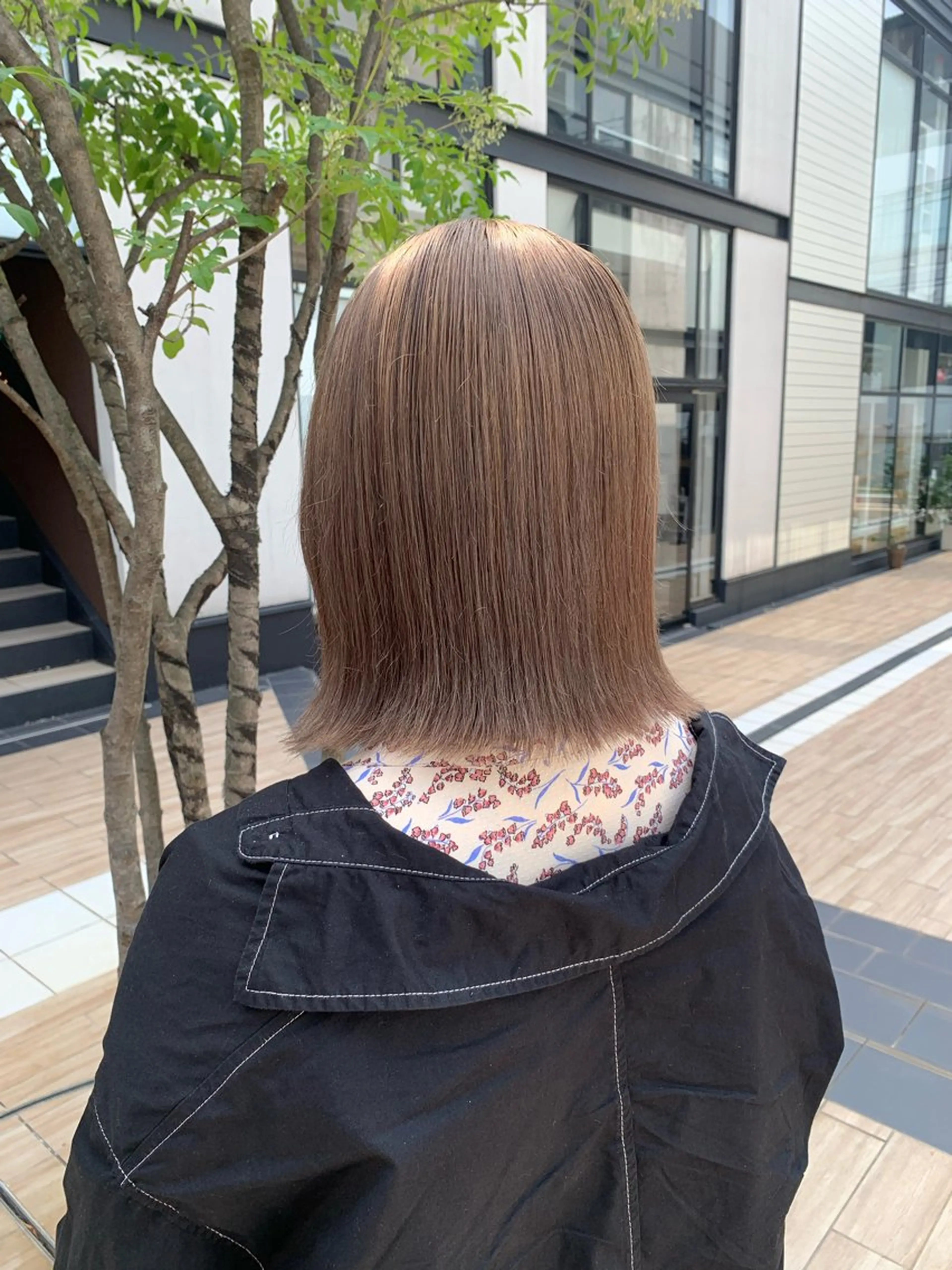 ミディアム カラー ヘアアレンジ ブリーチ カット ヘアカラー トリートメント yuka .のヘアスタイル