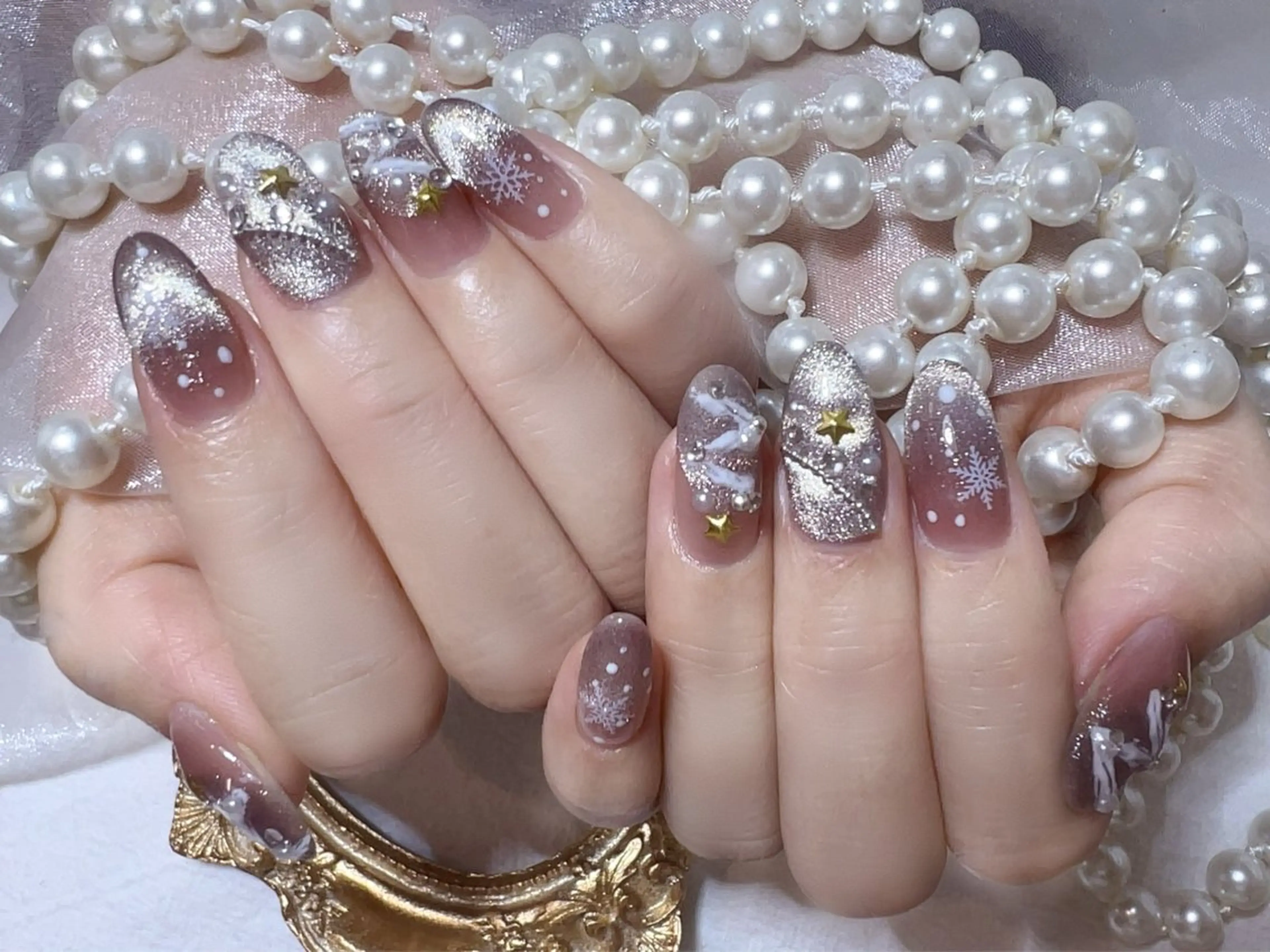 ネイル 冬ネイル クリスマス ハンドネイル UM nailのネイルデザイン