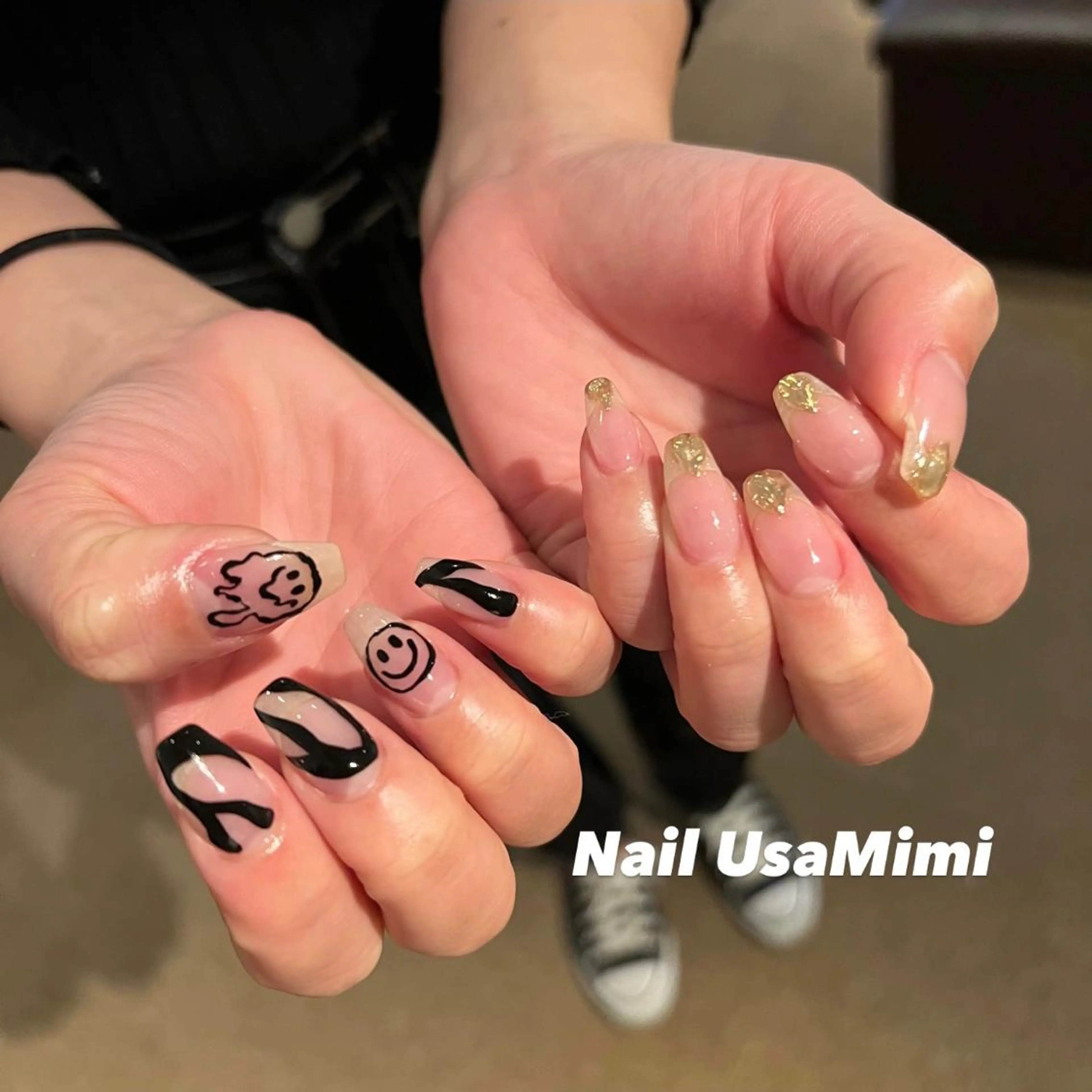 ネイル フットネイル ジェルネイル マグネットネイル 持ち込み ニュアンスネイル 本町ネイルNail UsaMimiのネイルデザイン