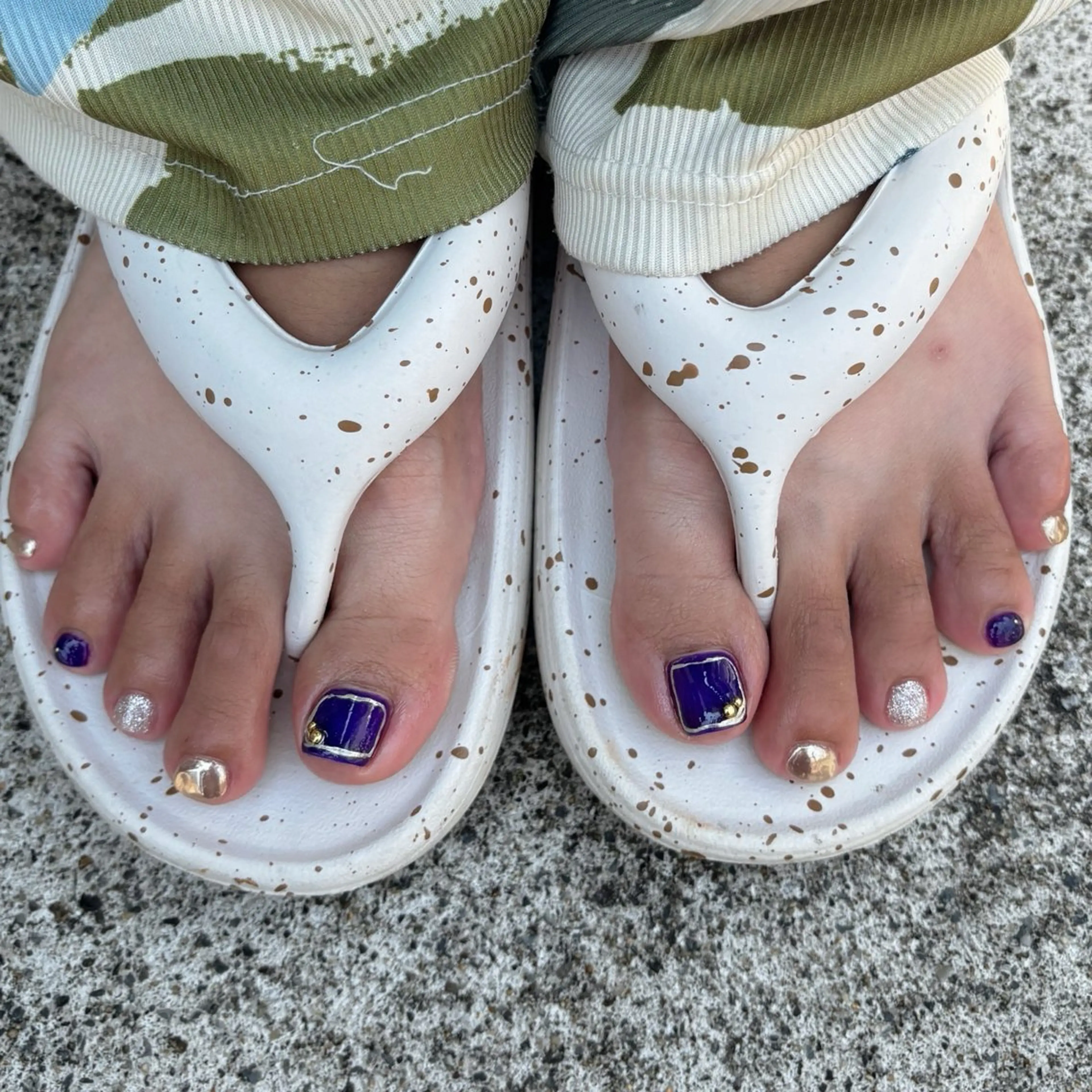 ネイル フットネイル ジェルネイル キラキラネイル マグネットネイル ニュアンスネイル フットネイル tamu nail 　金町のネイルデザイン