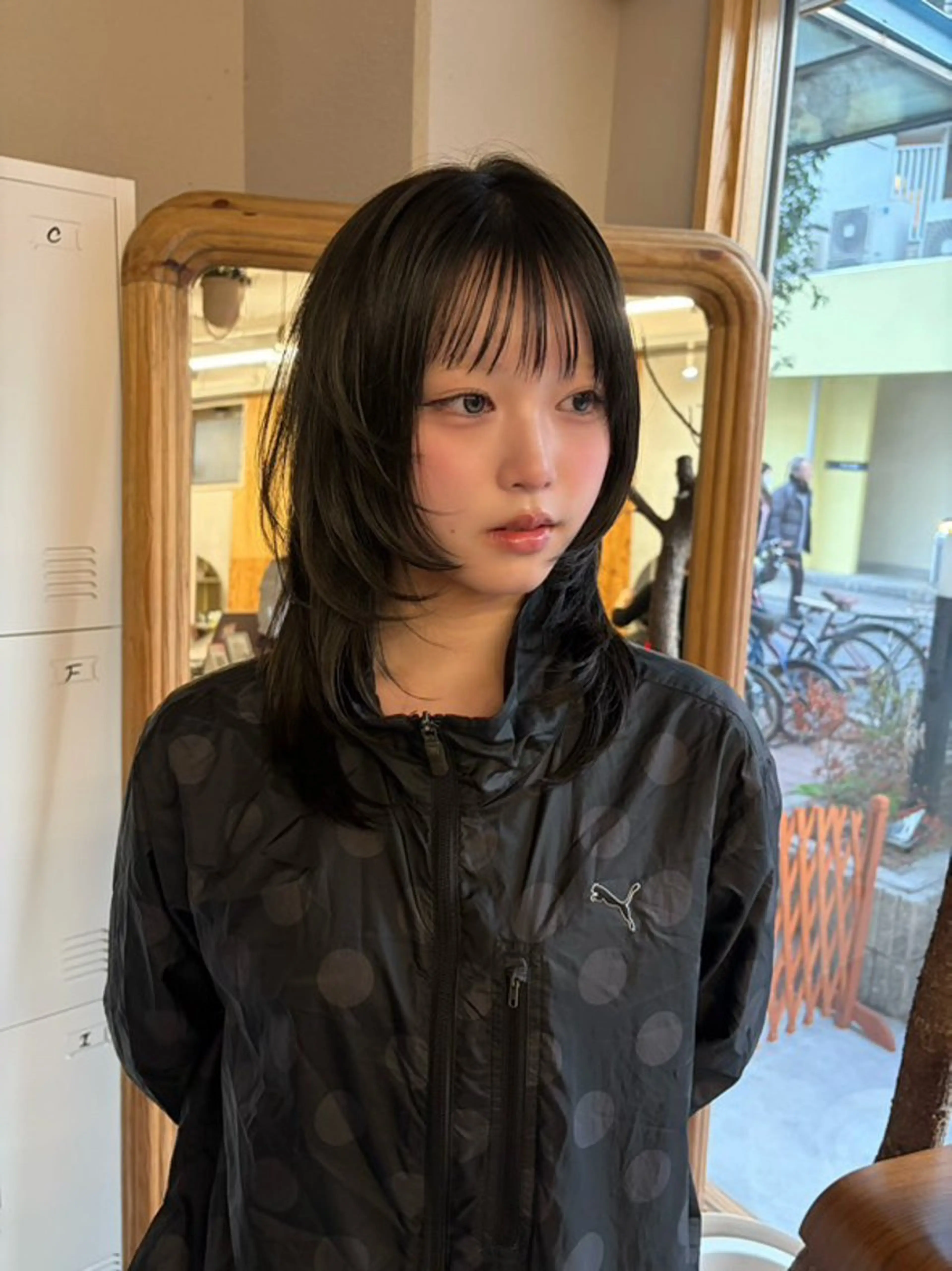 ミディアム ボブレイヤー ミディアムパーマ ボブ 顔まわりレイヤー 顔周りカット 似合わせ特化/レイヤ ーカット/mikuのヘアスタイル