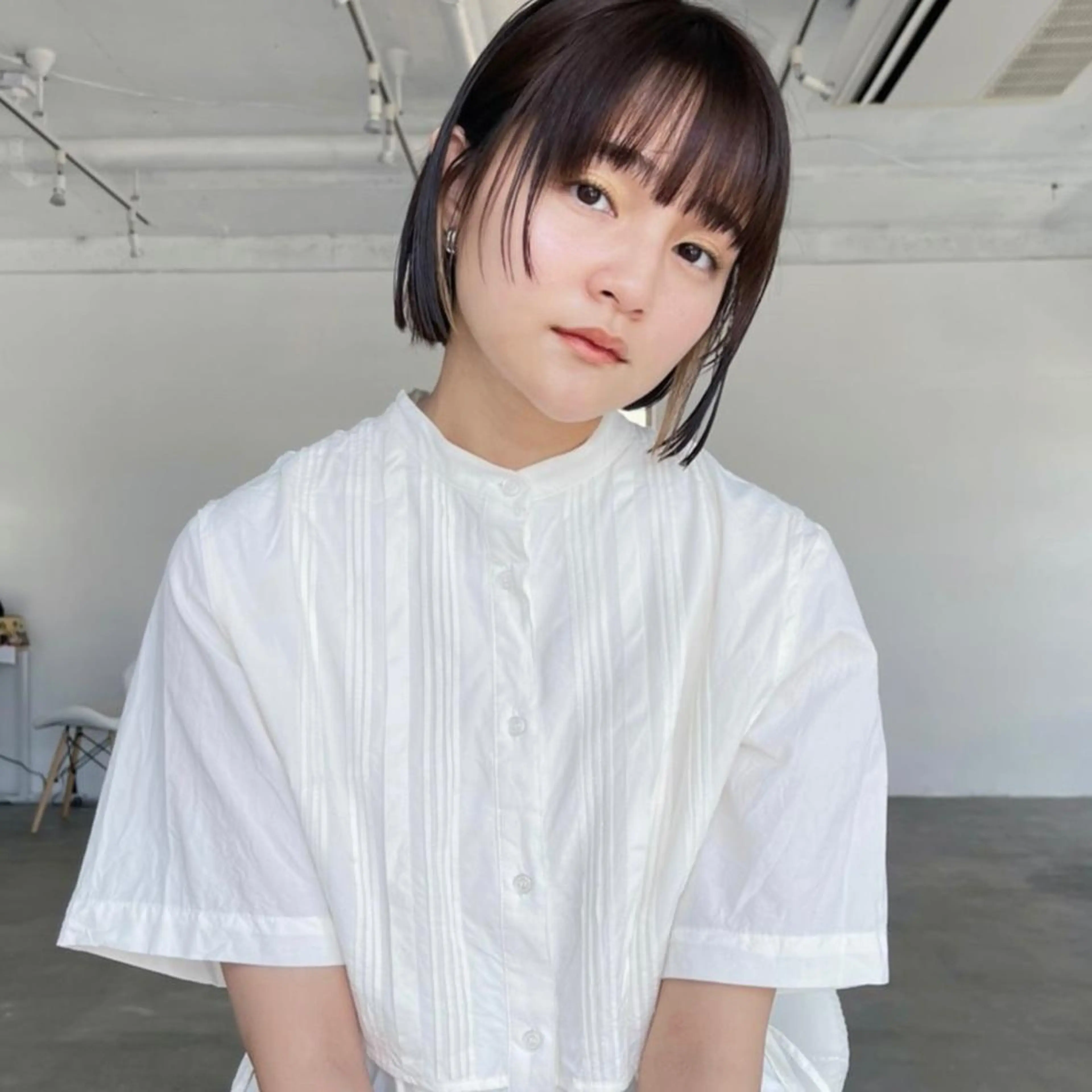 ショート カラー 切りっぱなしボブ ワンレンボブ ショートボブ ボブ ショートヘア EMANON share salon所属・ボブ特化🍃 ANDYのヘアスタイル