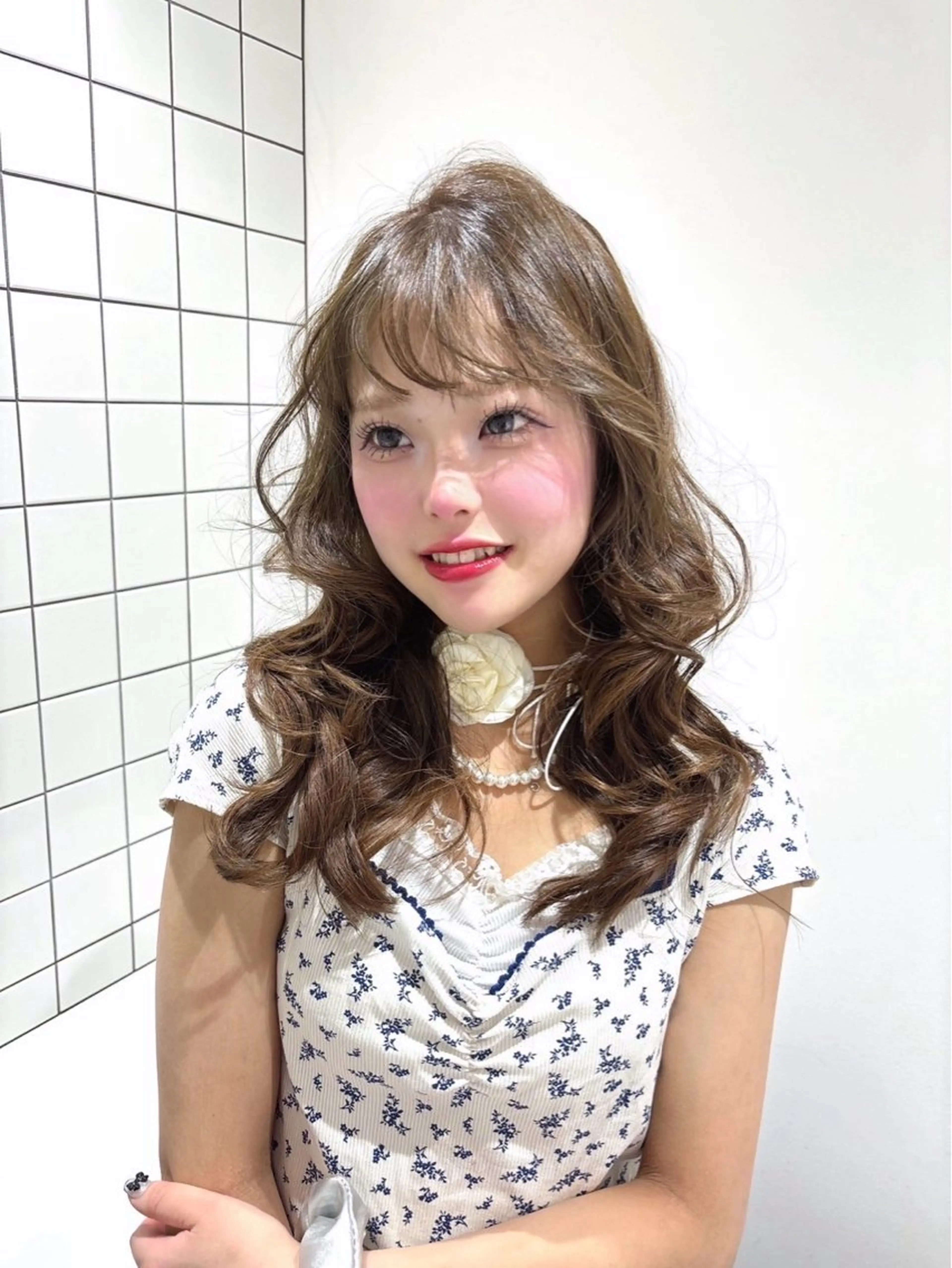 セミロング カラー 透明感カラー カットモデル 盛れるヘア♡MANAのヘアスタイル