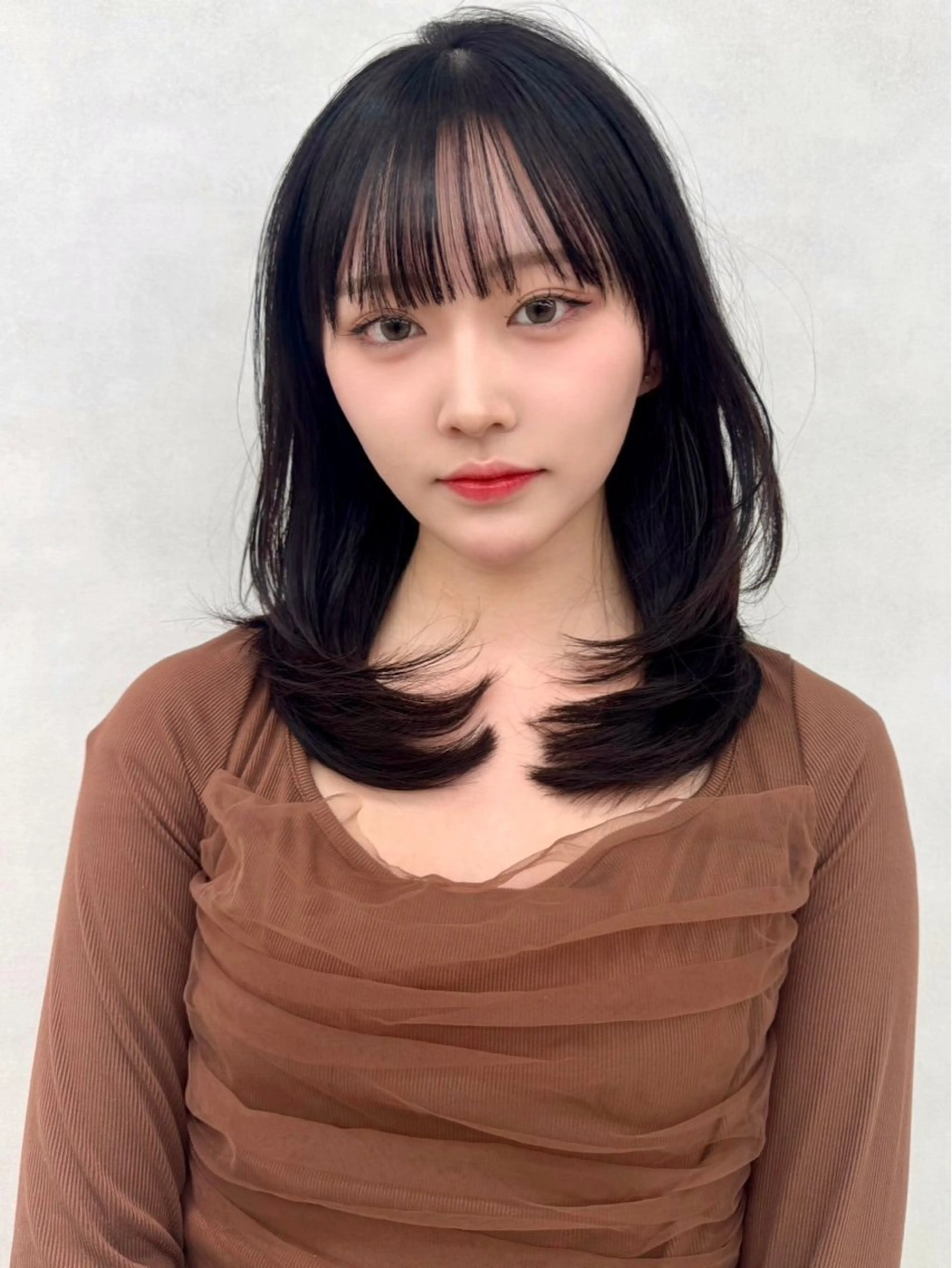 セミロング カラー ヘアアレンジ アッシュ 透明感カラー グレージュ 髪質改善 カット ヘアカラー ✨韓国レイヤー/ 透明感カラー✨冨永剛のヘアスタイル