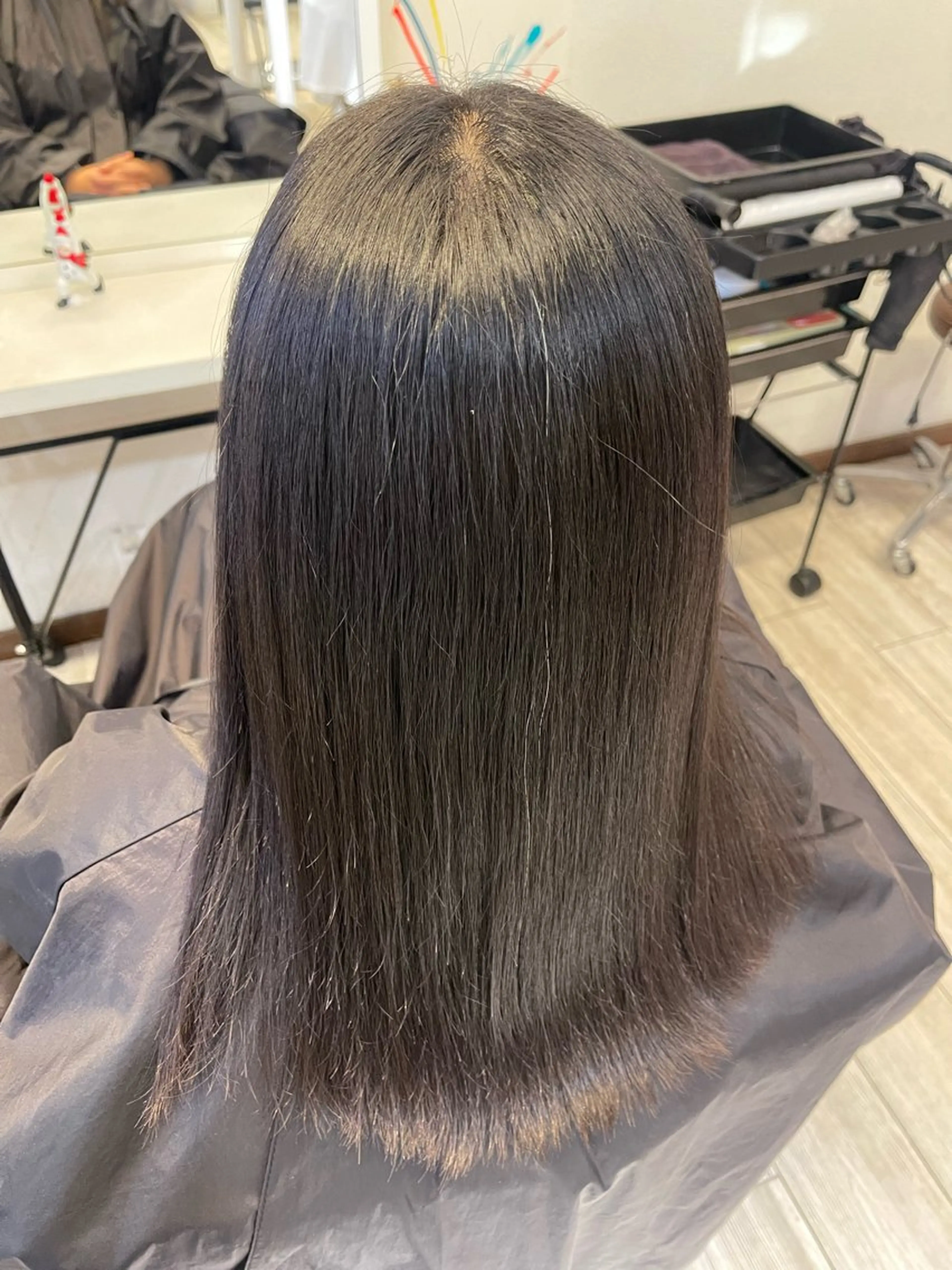 セミロング 縮毛矯正 flover ♡RIRIKA♡のヘアスタイル