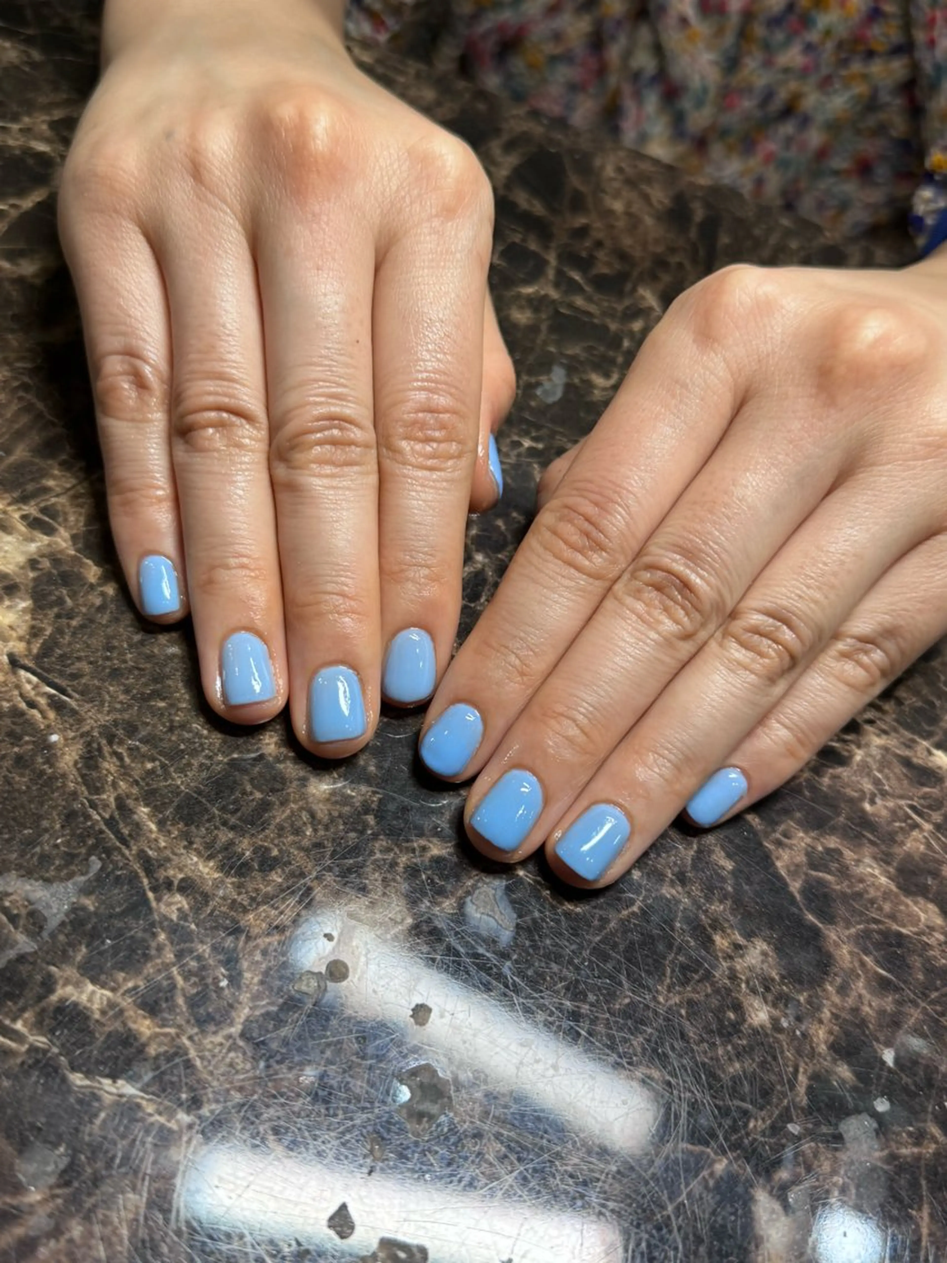 ネイル ブルー ワンカラーネイル IROHA NAIL Mihoのネイルデザイン