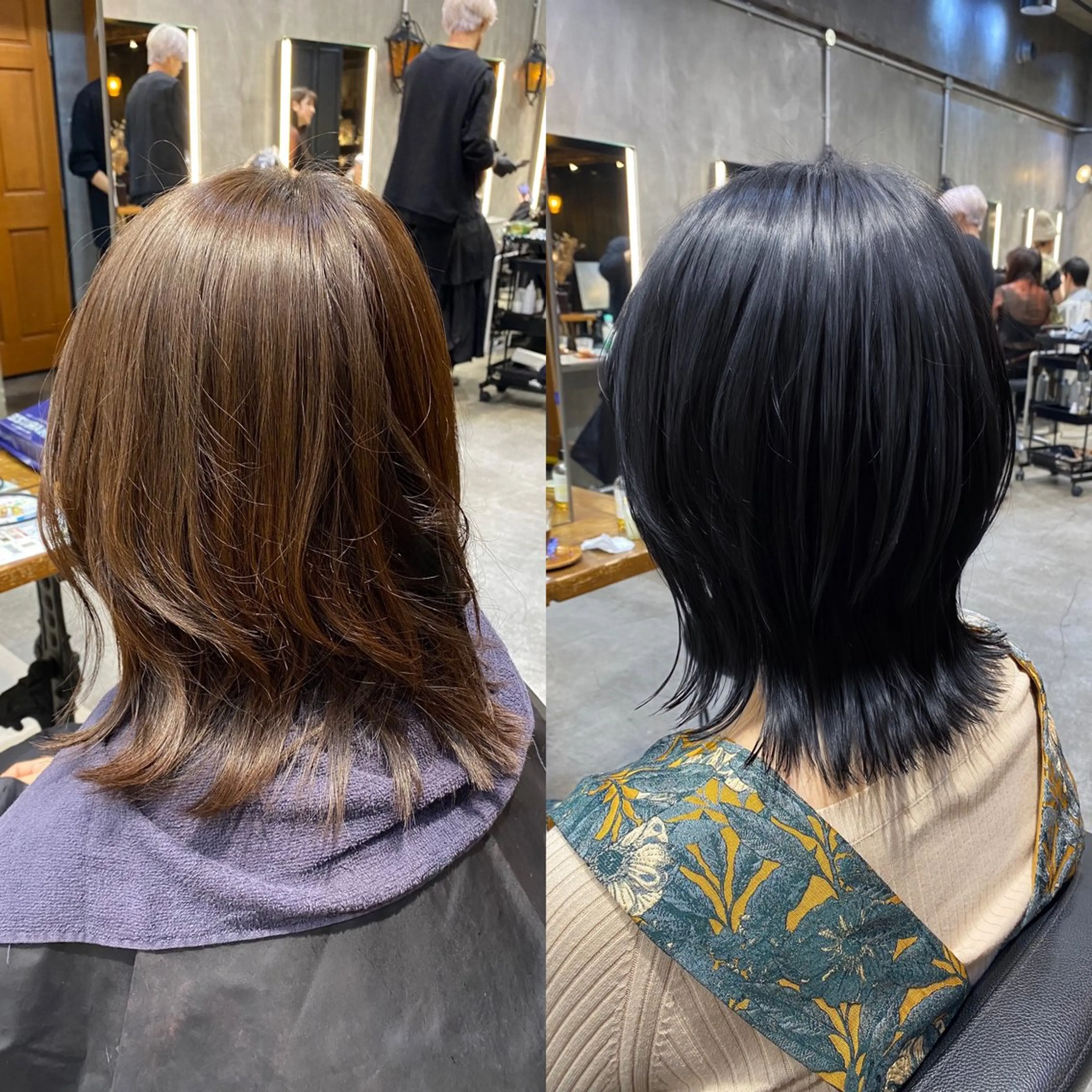 ショート カラー 黒髪 ブルーカラー ブルーブラック ショートヘア ウルフカット カット ヘアカラー トリートメント 透明感カラー🌿 グレージュ🐺陽介のヘアスタイル