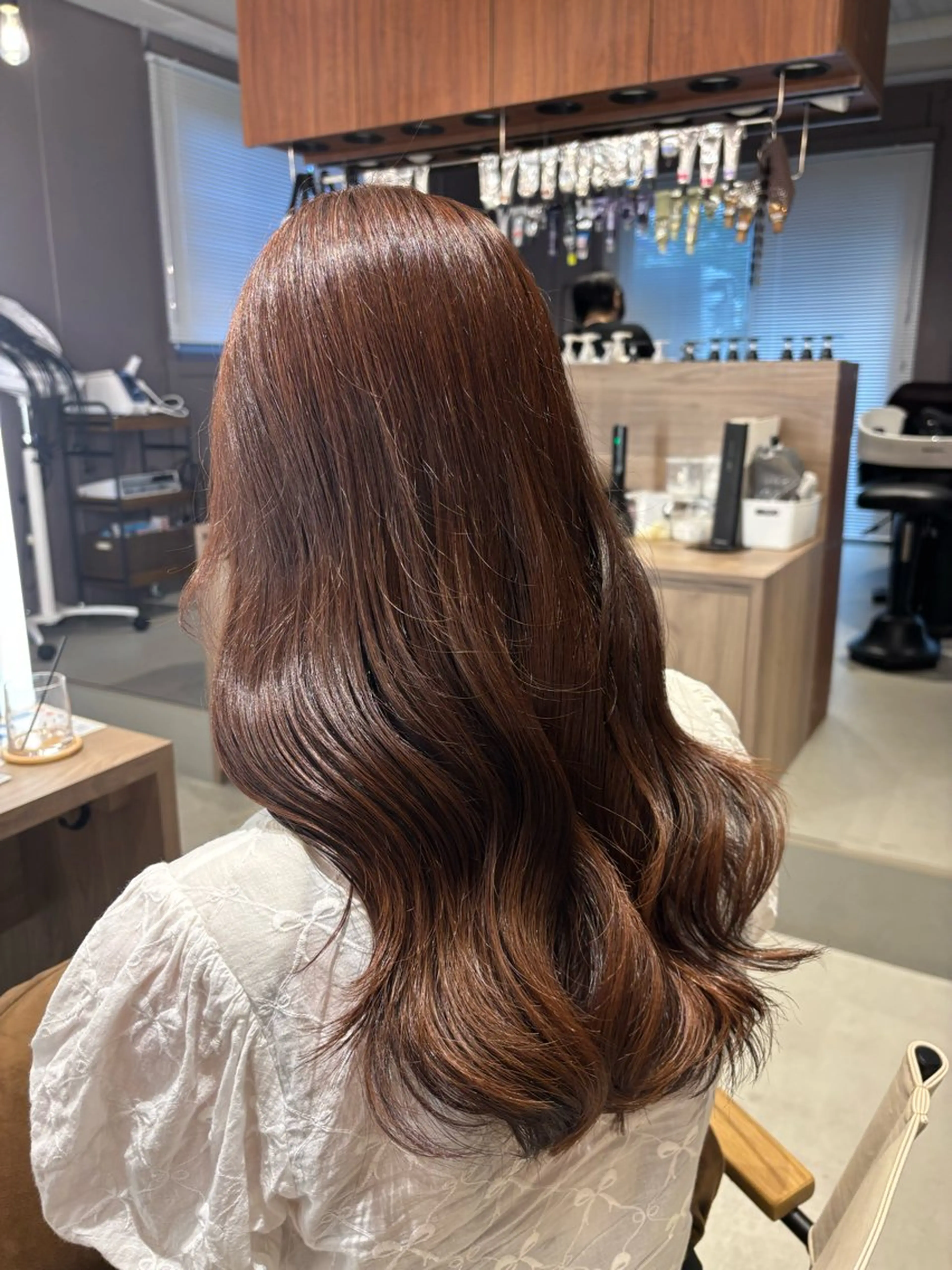 ロング カラー ブラウンカラー オレンジ オレンジブラウン カット ヘアカラー レイヤーカット/ボブ /nene🍥⋆*のヘアスタイル