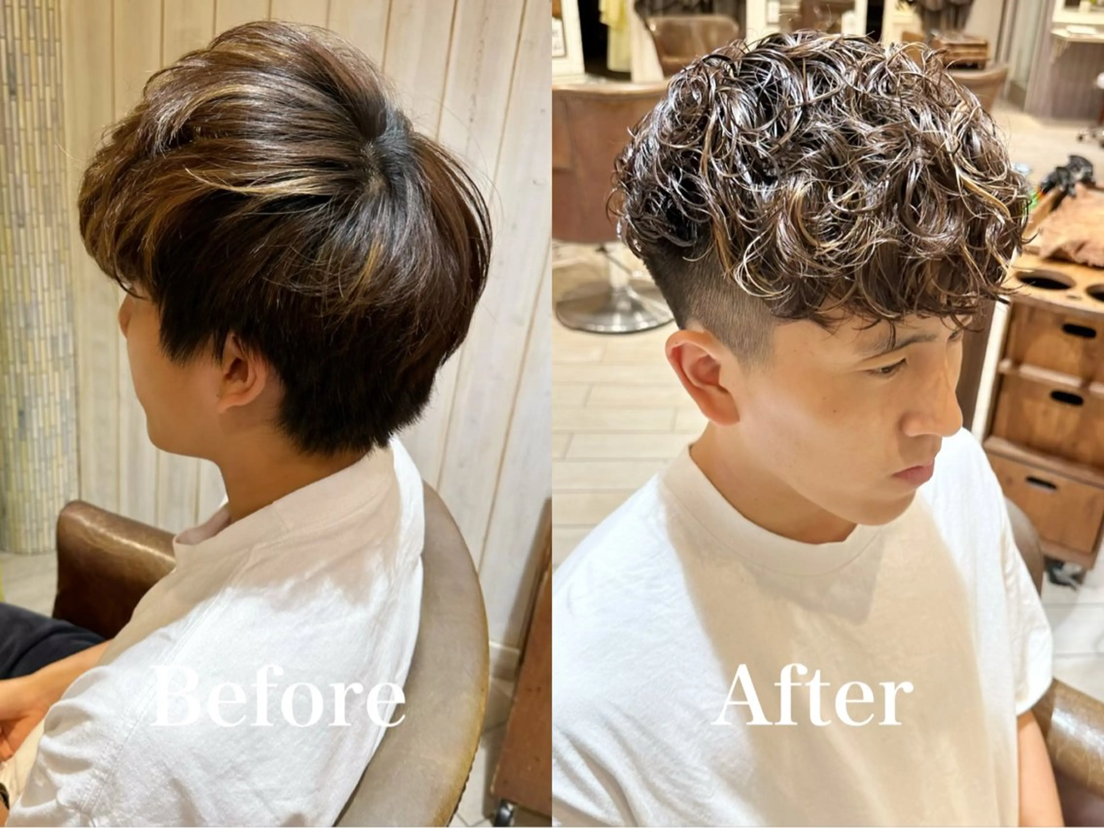 カラー パーマ メンズ 増渕 駿介のヘアスタイル